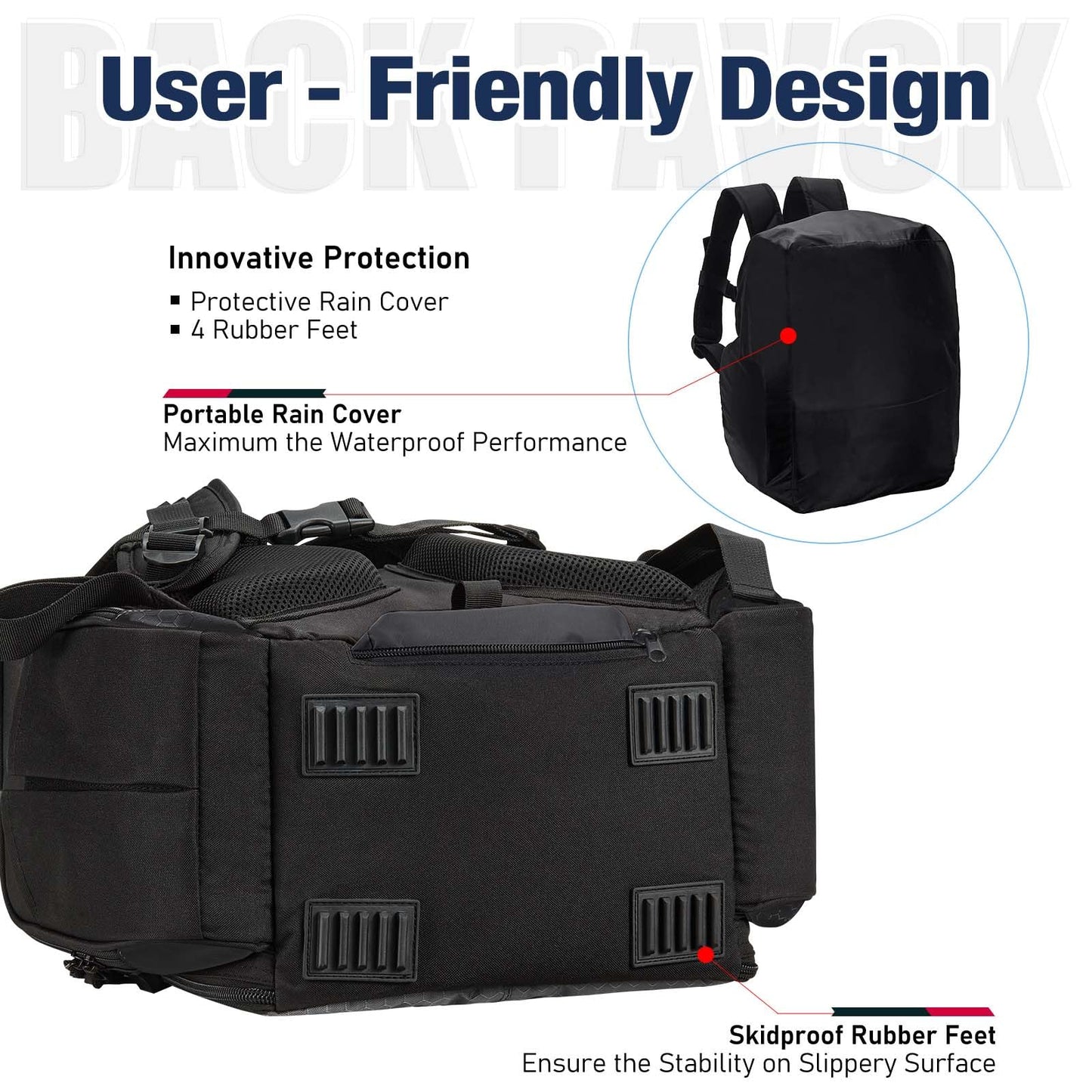 Piscifun Fishing Backpack with 2 Rod Holders & 4 Tackle Boxes, Large Tackle Storage Bag With Rain Cover for Fishing Gear