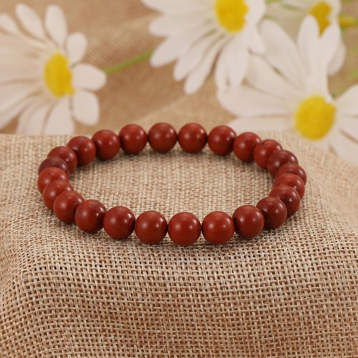 Crystal Vibe Handmade Natural Amethyst Bracelet for Women - Stretchable 8mm Bead Bracelet - Adjustable size Crystal Bracelet for Women