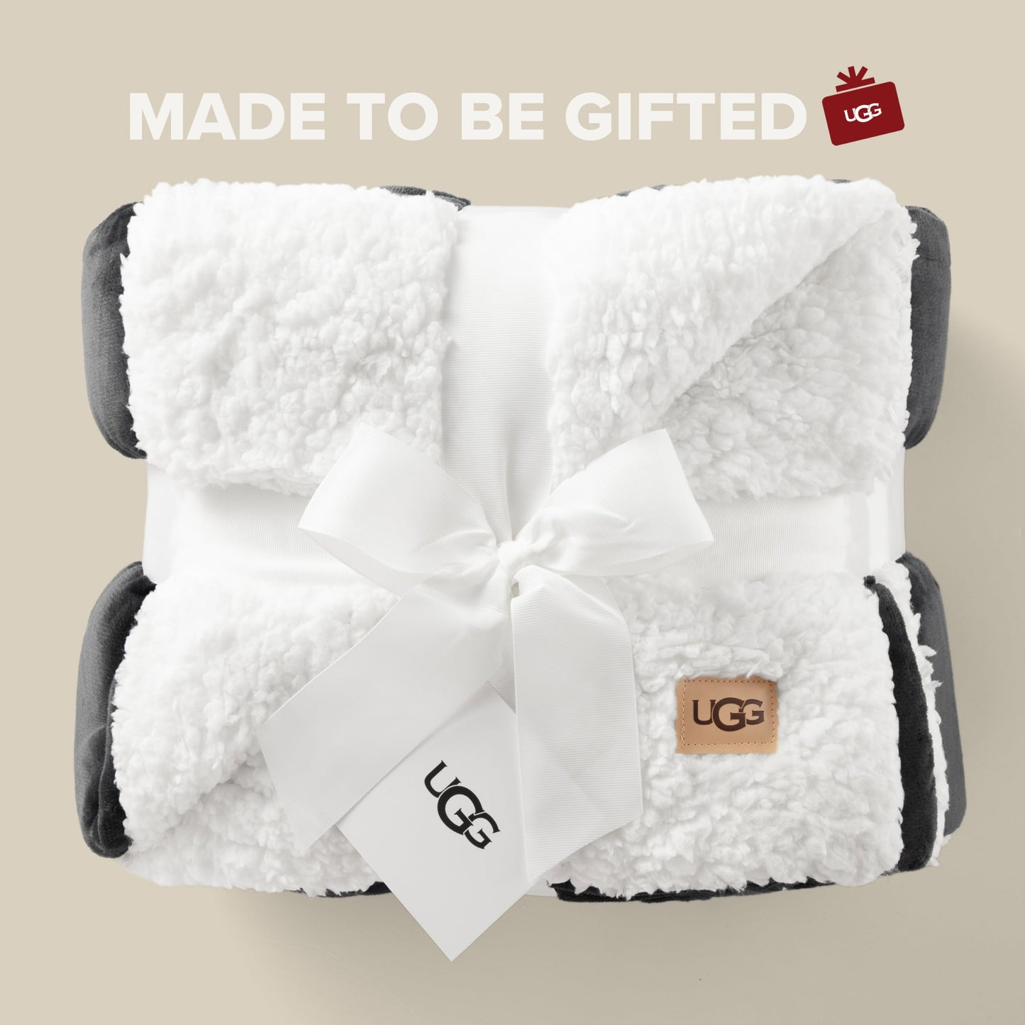 UGG Nita King/California King Blanket Fleece Fluffy Reversible Soft Fuzzy Bedding Cozy Plush Warm Oversized Blanket Machine Washable Bedroom Decor for Big Couch Bed, 110-inch x 90-inch, White Snow