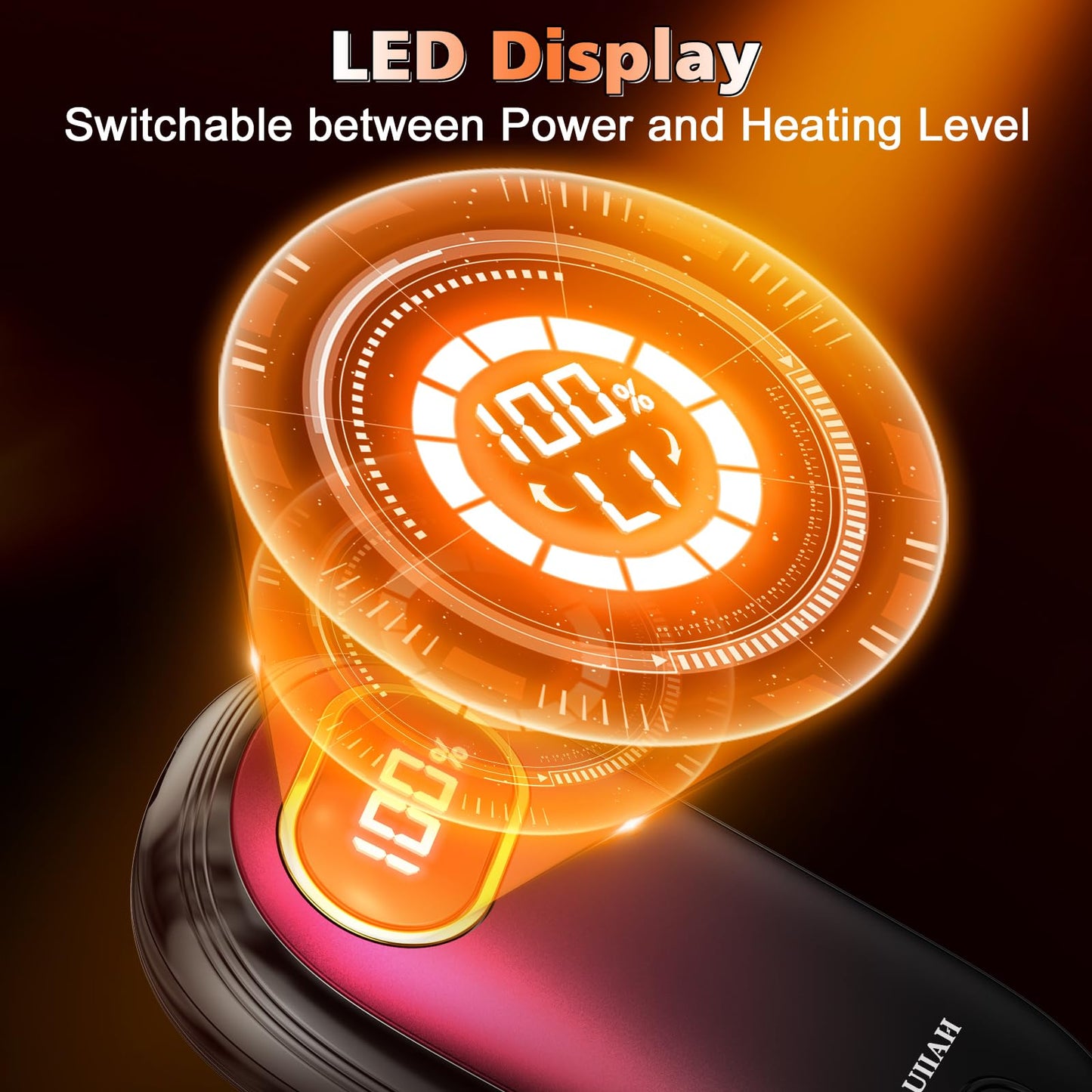 Hand Warmers Rechargeable - Electric Hand Warmers 2 Pack with Dual-Sided Heating for 15Hrs Warmth, LED Display & Flashlight, Hunting Essentials, Gifts for Christmas Man Women Raynauds Golf