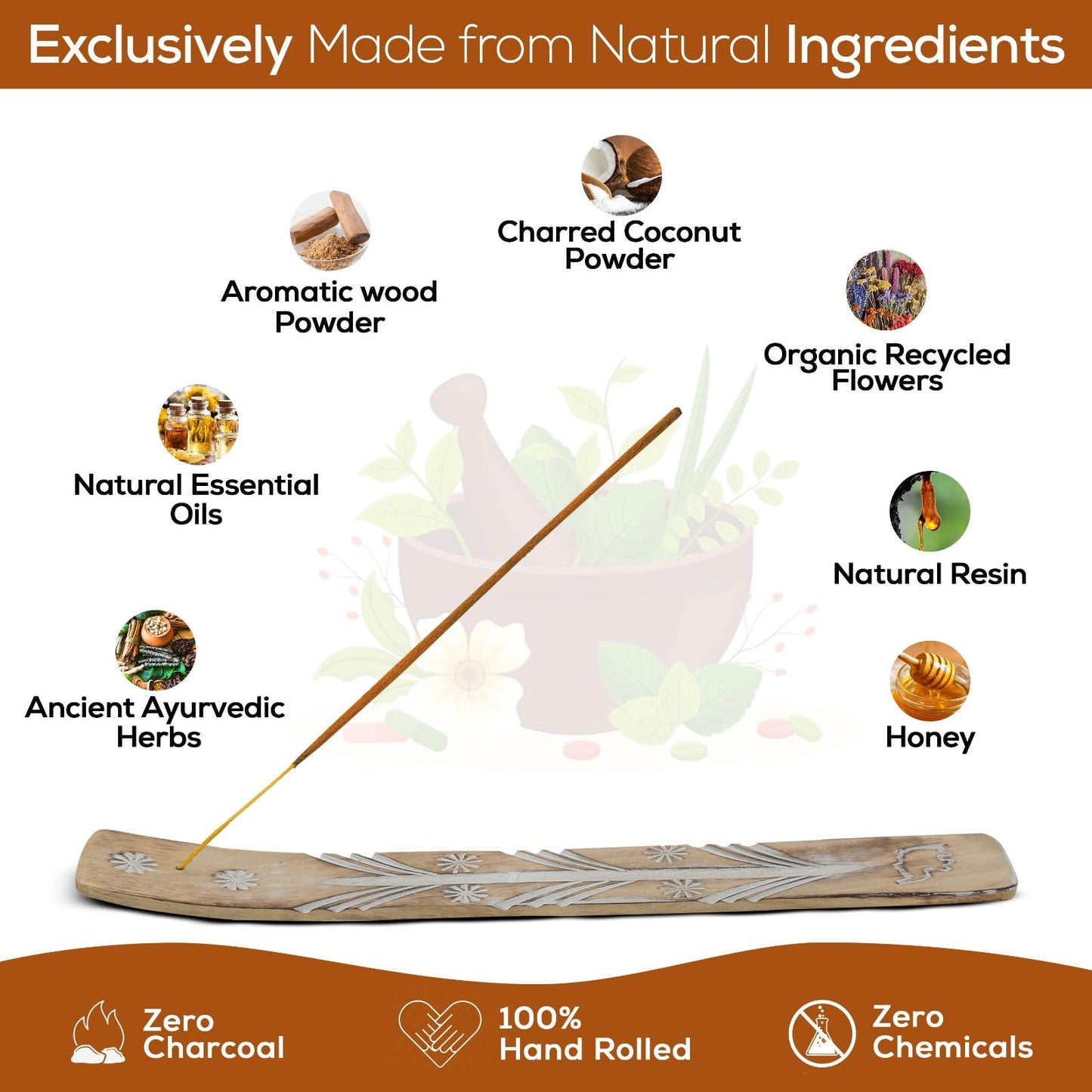 Satya Divine Blessings Incense Sticks, Satya Bng (Bangalore) Insenses 15gmx12 Pack with Raajsee Incense Holder Bundle, Satya Nagchampa Natural Incense