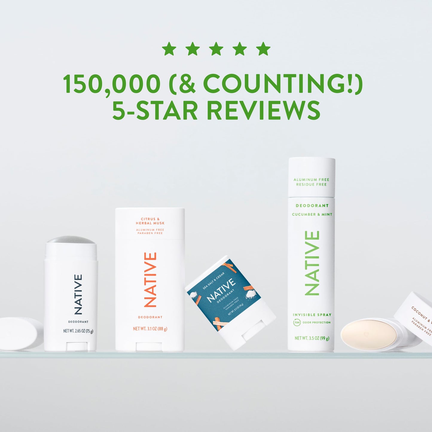 Native Deodorant Contains Naturally Derived Ingredients, 72 Hour Odor Control | Deodorant for Women and Men, Aluminum Free with Baking Soda, Coconut Oil and Shea Butter | Coconut & Vanilla