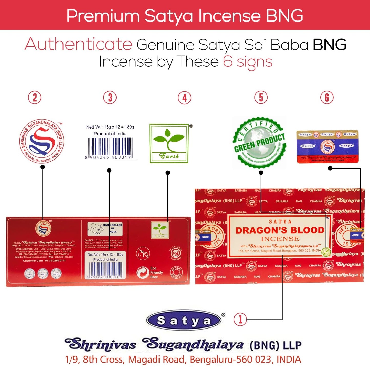 Satya Divine Blessings Incense Sticks, Satya Bng (Bangalore) Insenses 15gmx12 Pack with Raajsee Incense Holder Bundle, Satya Nagchampa Natural Incense