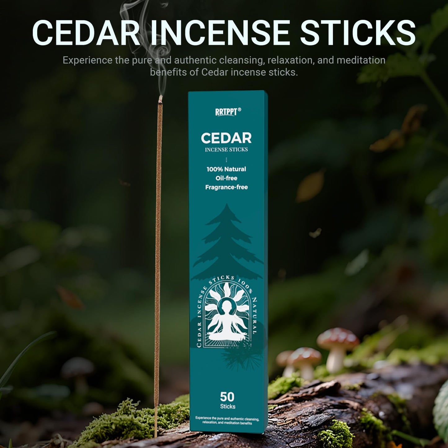 White Sage Incense Sticks (50 Sticks), 100% Natural sustainably harvested White Sage, Suitable for Yoga, Meditation, Relaxation, and Spiritual Purification