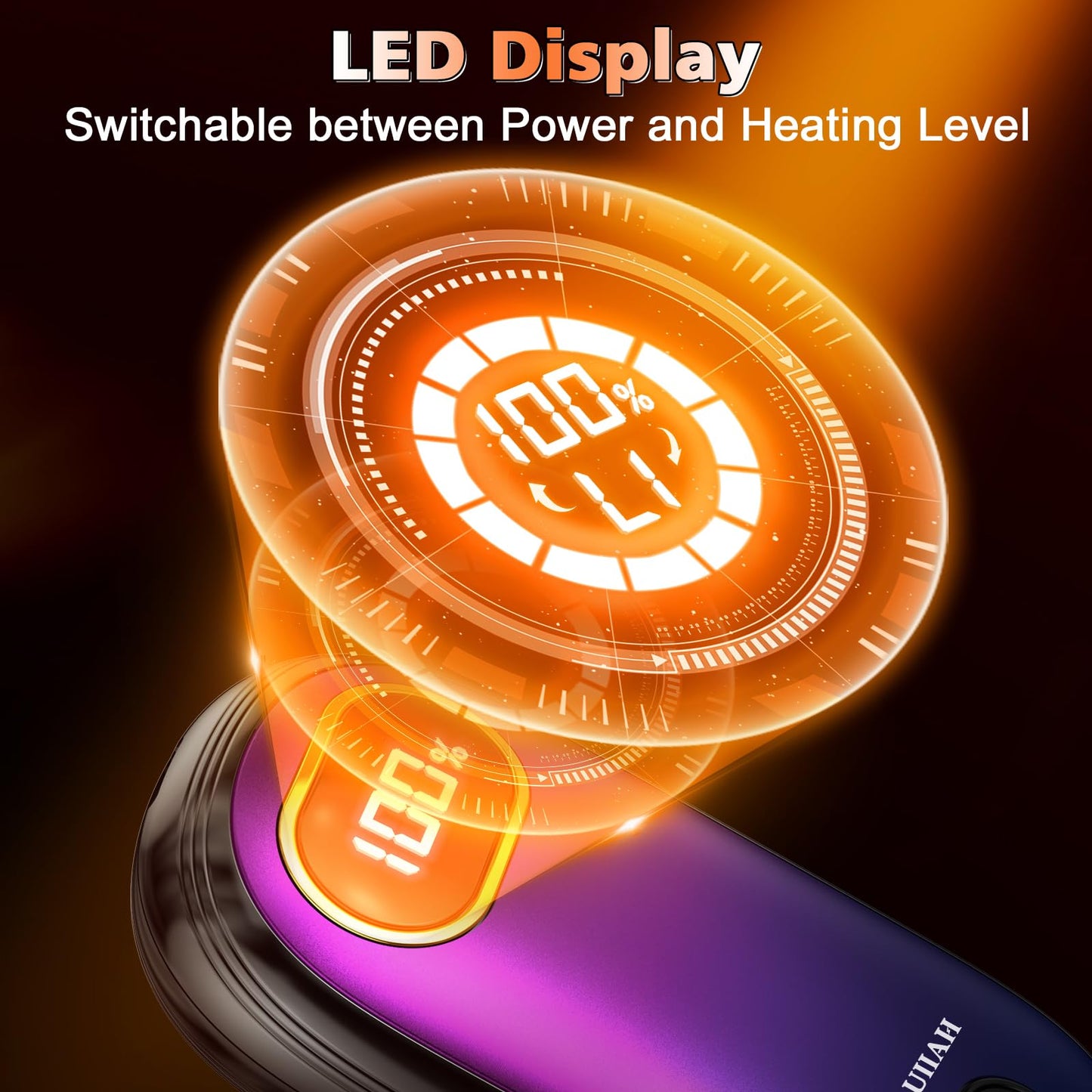 Hand Warmers Rechargeable - Electric Hand Warmers 2 Pack with Dual-Sided Heating for 15Hrs Warmth, LED Display & Flashlight, Hunting Essentials, Gifts for Christmas Man Women Raynauds Golf