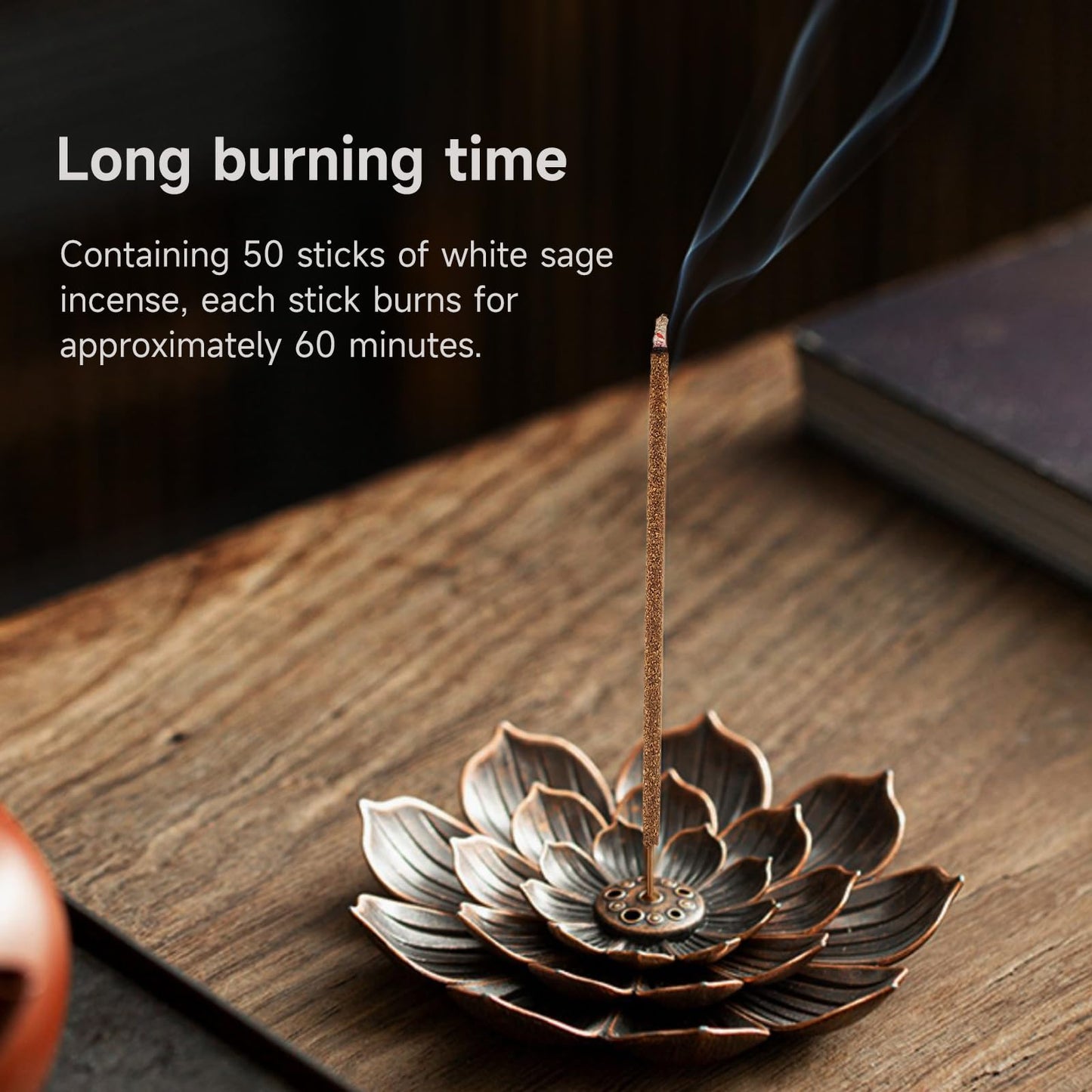 White Sage Incense Sticks (50 Sticks), 100% Natural sustainably harvested White Sage, Suitable for Yoga, Meditation, Relaxation, and Spiritual Purification