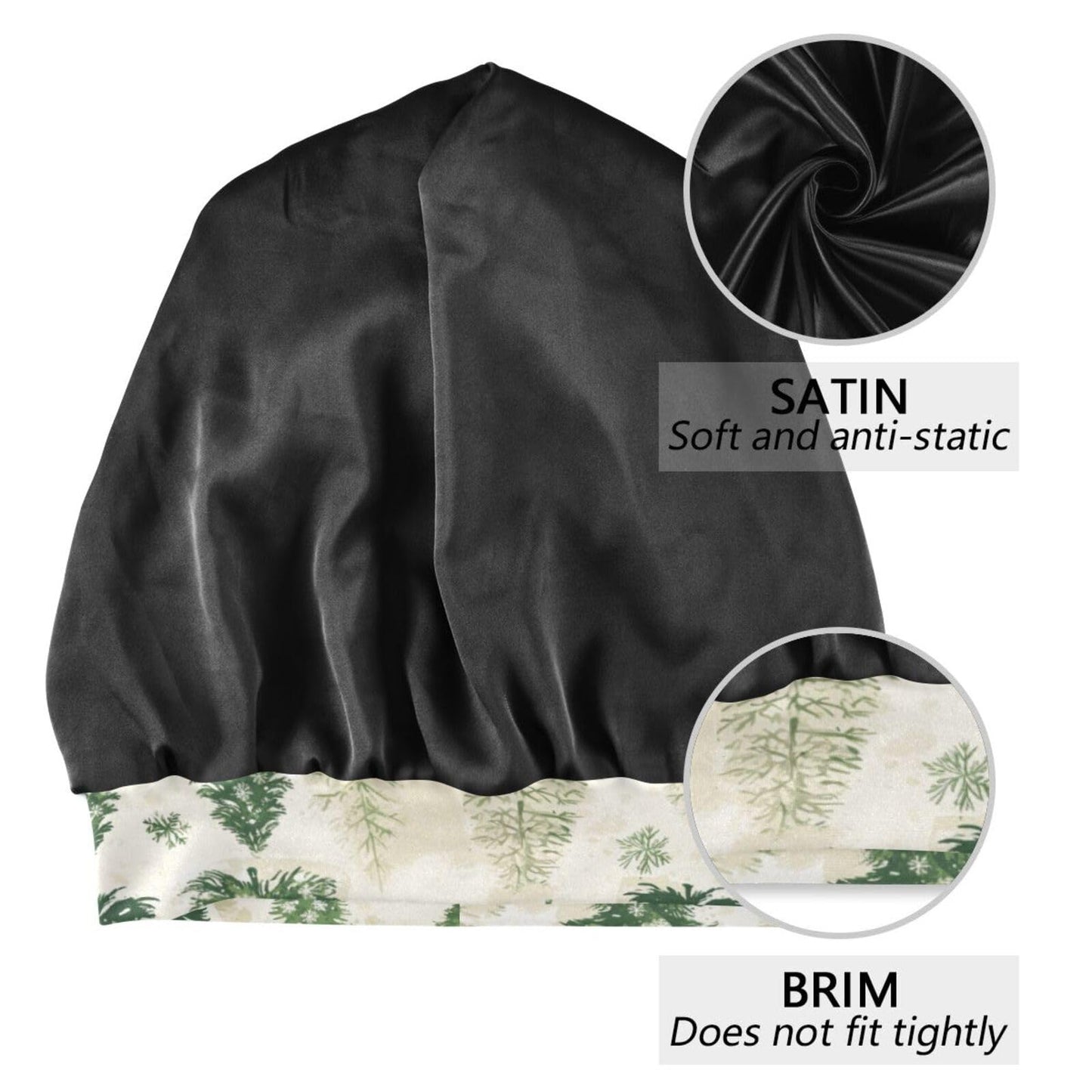 Satin Bonnet Lined Sleep Cap Hair Wrap Cover Slouchy Beanie for Curly Hair Protection for Gifts for Men Women Dark Blue Stars
