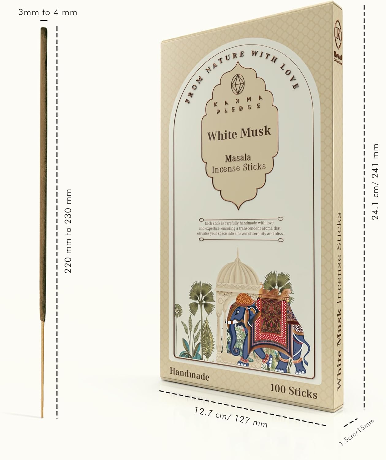 Incense Sticks, White Sage Incense, Made with Natural Ingredients, Hand Rolled Aromatic Masala, 40 Stick Pack, 45-60 Minute Burn Time, Best for Home Fragrance, Meditation, Yoga, Spiritual Healing