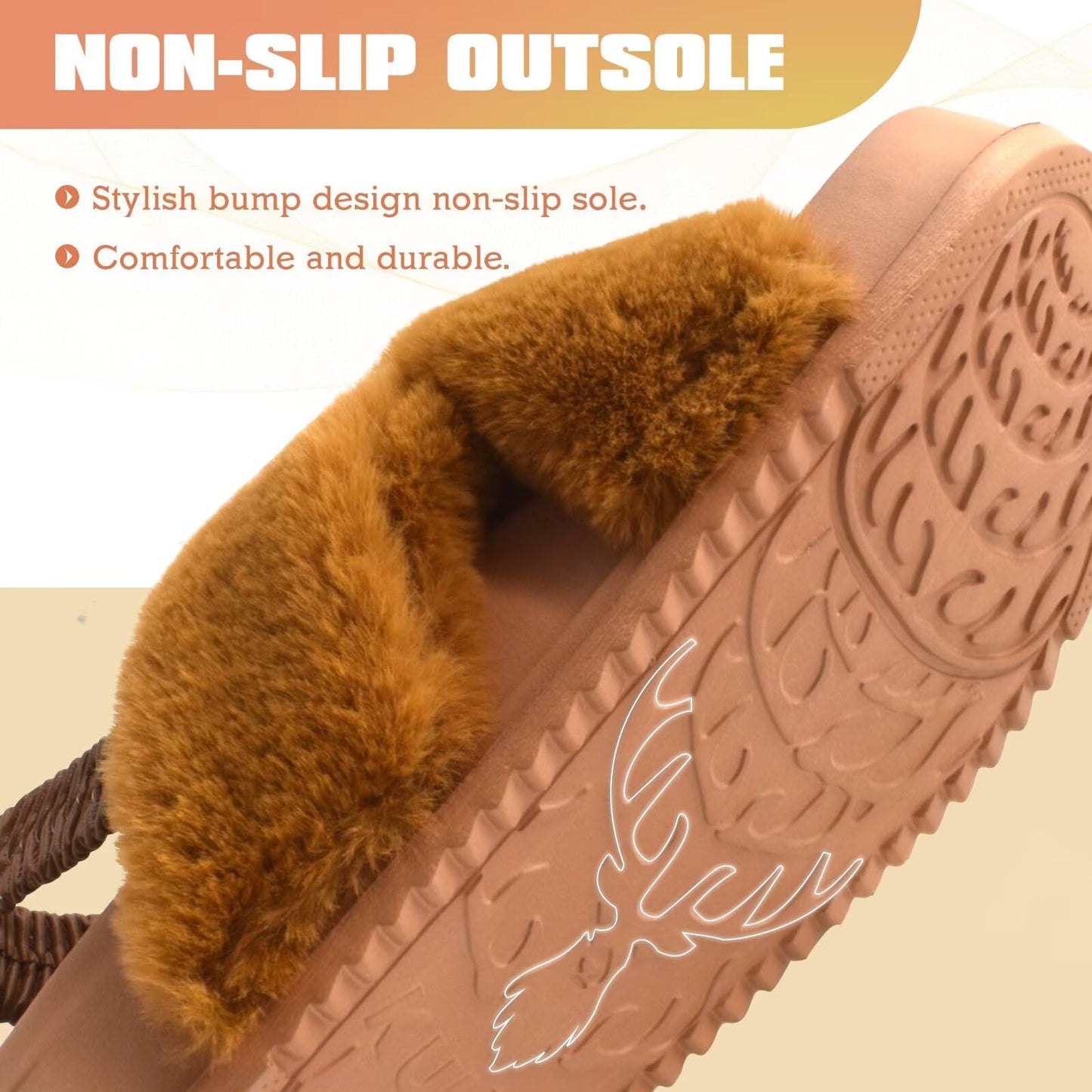 KuaiLu Womens Fuzzy Criss Cross Band Platform Slippers Arch Support Furry Faux Fur Ladies Open Toe Cozy Soft Plush Fleece Comfy House Shoes Sandals