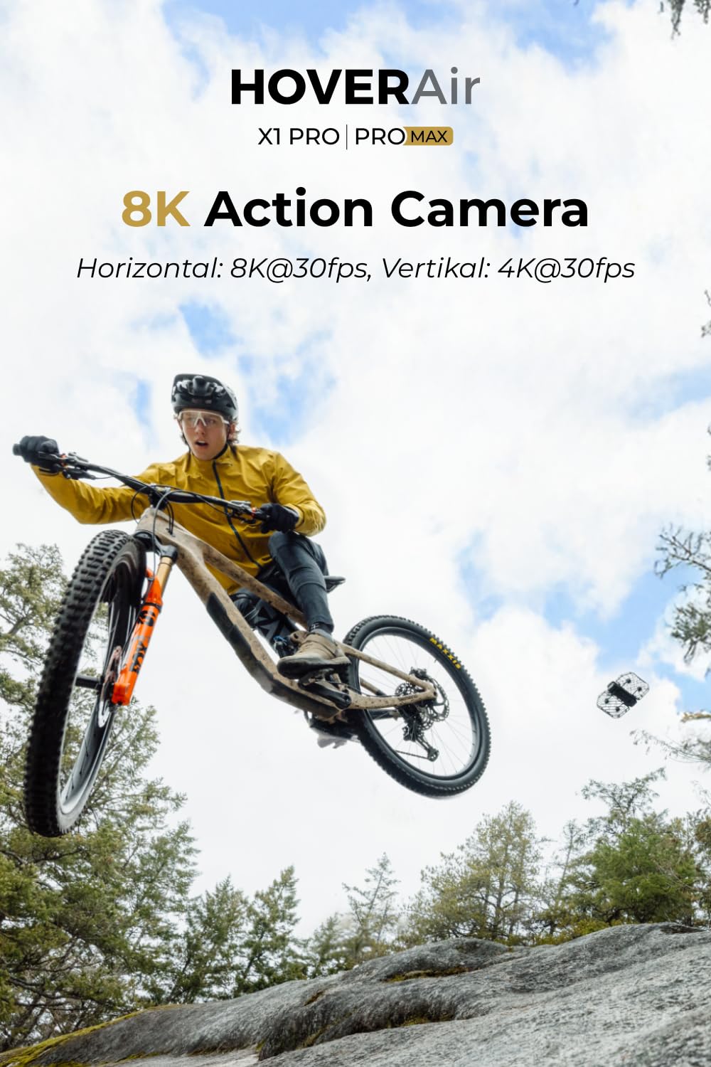 HOVERAir X1 PROMAX 8K Drone with Camera, Foldable Action Flying Camera with 42 KM/H Follow Speed, 15+ Fully Automatic Flight Modes, Fly Anywhere with OmniTerrain, SmoothCapture 2.0(Fly Joy Combo)