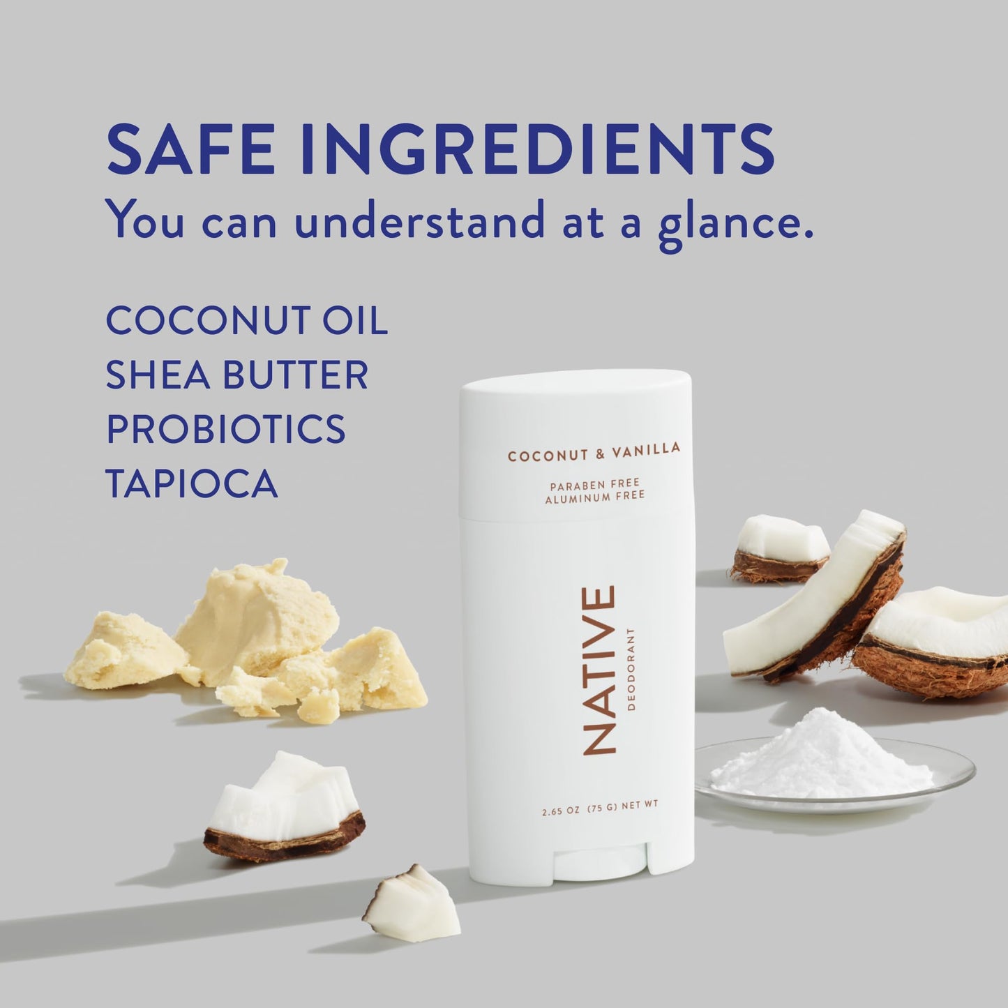 Native Deodorant Contains Naturally Derived Ingredients, 72 Hour Odor Control | Deodorant for Women and Men, Aluminum Free with Baking Soda, Coconut Oil and Shea Butter | Coconut & Vanilla