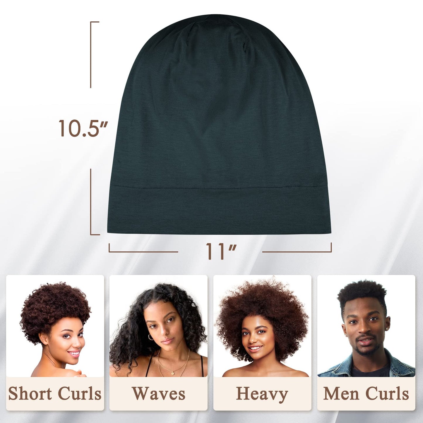 OLESILK 100% Mulberry Silk Bonnet for Sleeping Women, Silk Hair Wrap for Sleeping, Silk Sleep Bonnet for Women&Men, Real Silk, Not Satin, Reddish Brown