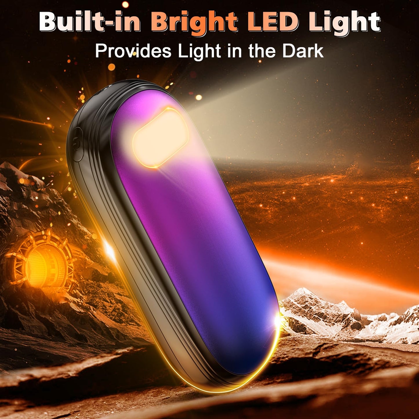 Hand Warmers Rechargeable - Electric Hand Warmers 2 Pack with Dual-Sided Heating for 15Hrs Warmth, LED Display & Flashlight, Hunting Essentials, Gifts for Christmas Man Women Raynauds Golf