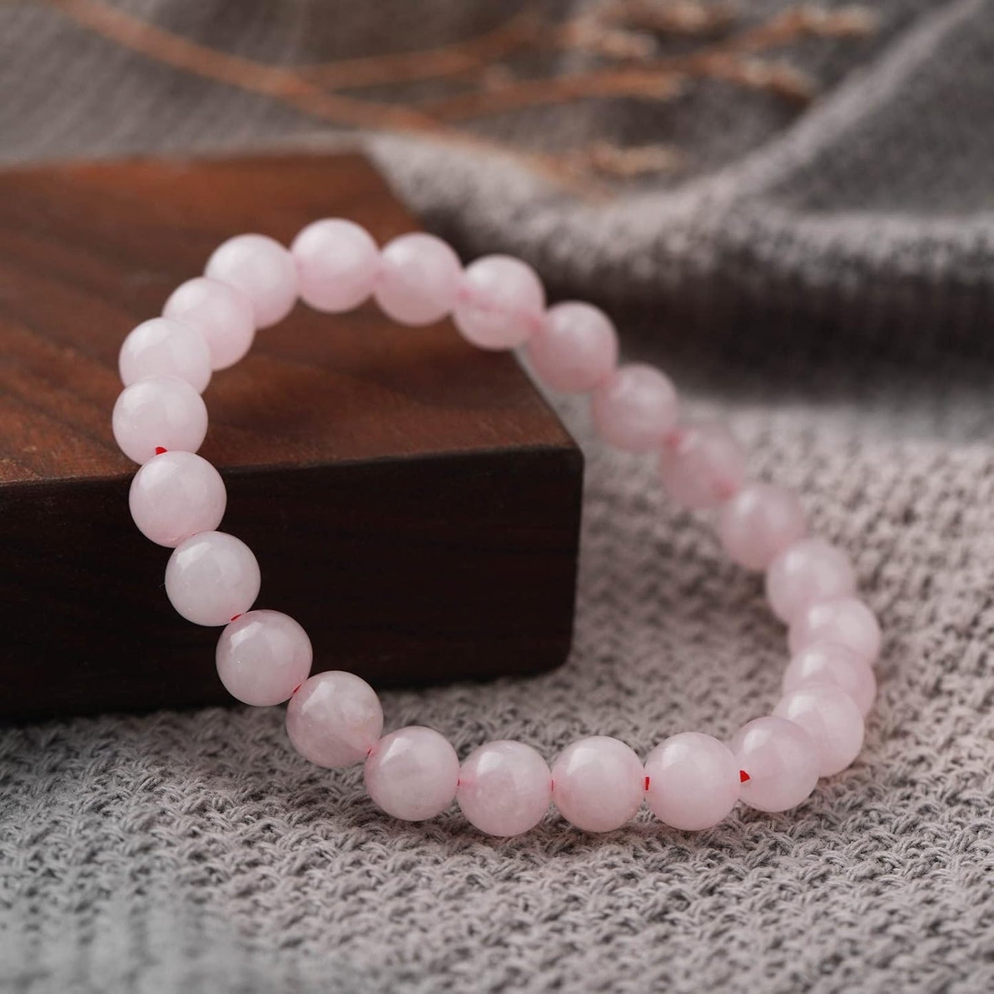 Crystal Vibe Handmade Natural Amethyst Bracelet for Women - Stretchable 8mm Bead Bracelet - Adjustable size Crystal Bracelet for Women