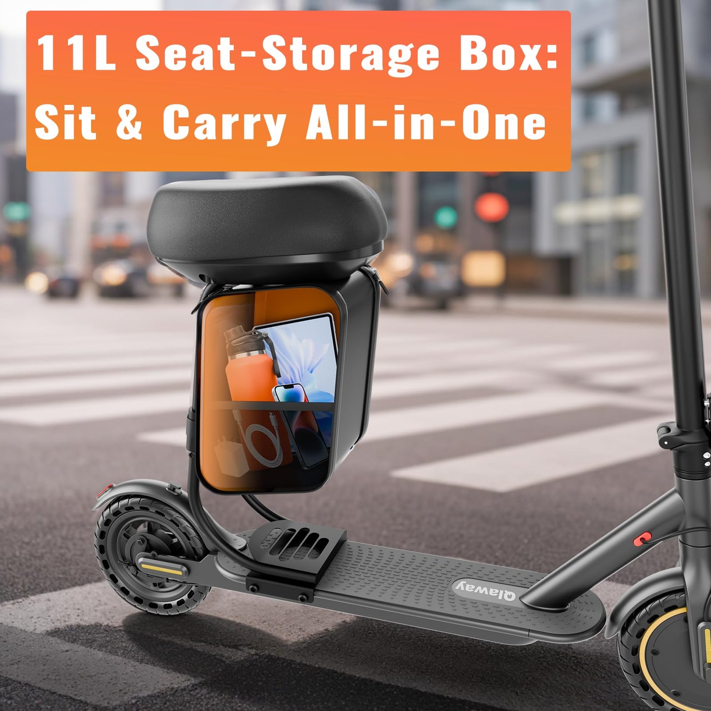 Electric Scooter for Adults, 350W/500W Motor, 16-22 Miles Range, 8.5"/10" Solid Tires, Dual Braking & Suspension, Folding Portable Commuting E-Scooter with App