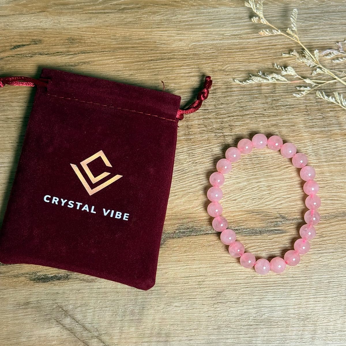 Crystal Vibe Handmade Natural Amethyst Bracelet for Women - Stretchable 8mm Bead Bracelet - Adjustable size Crystal Bracelet for Women