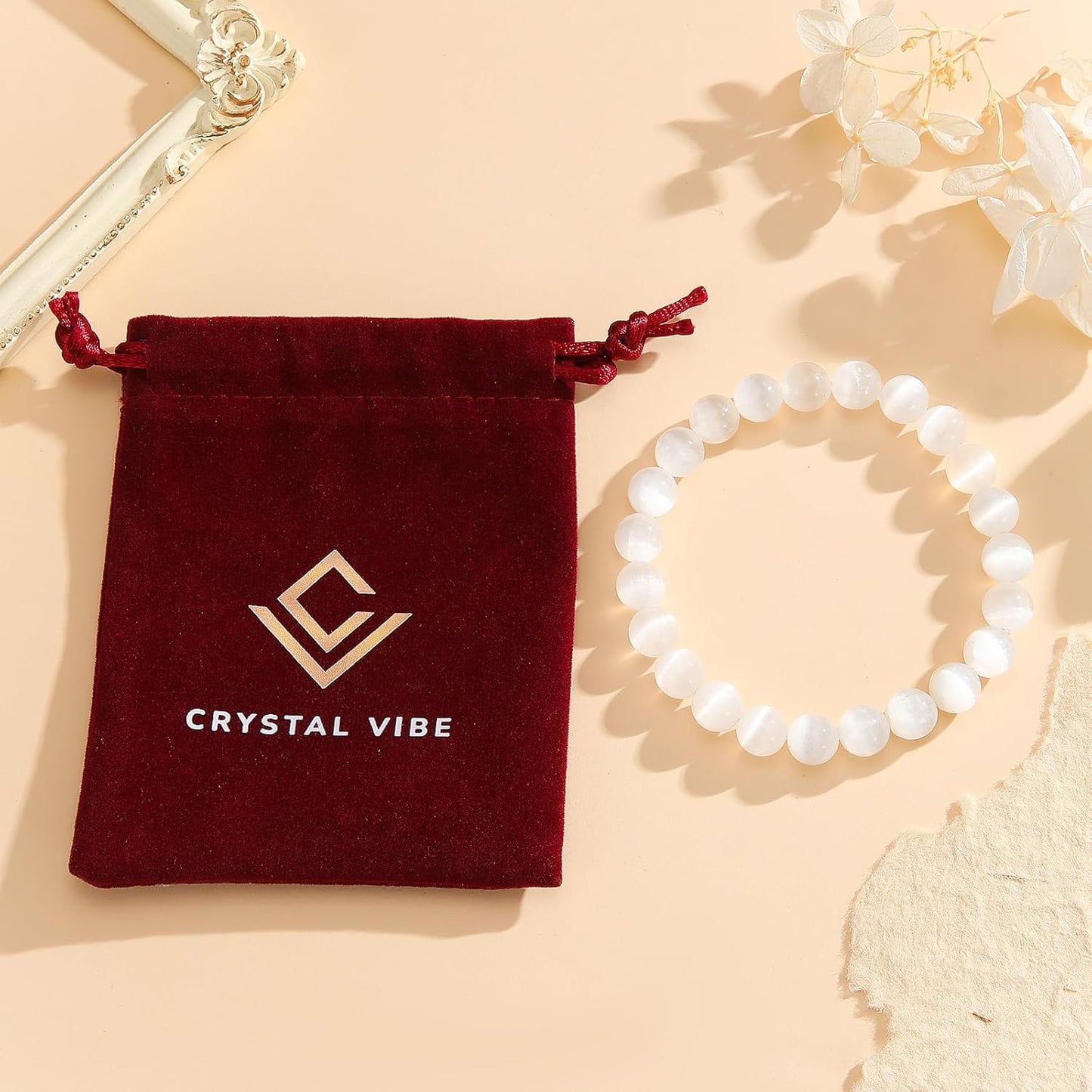 Crystal Vibe Handmade Natural Amethyst Bracelet for Women - Stretchable 8mm Bead Bracelet - Adjustable size Crystal Bracelet for Women