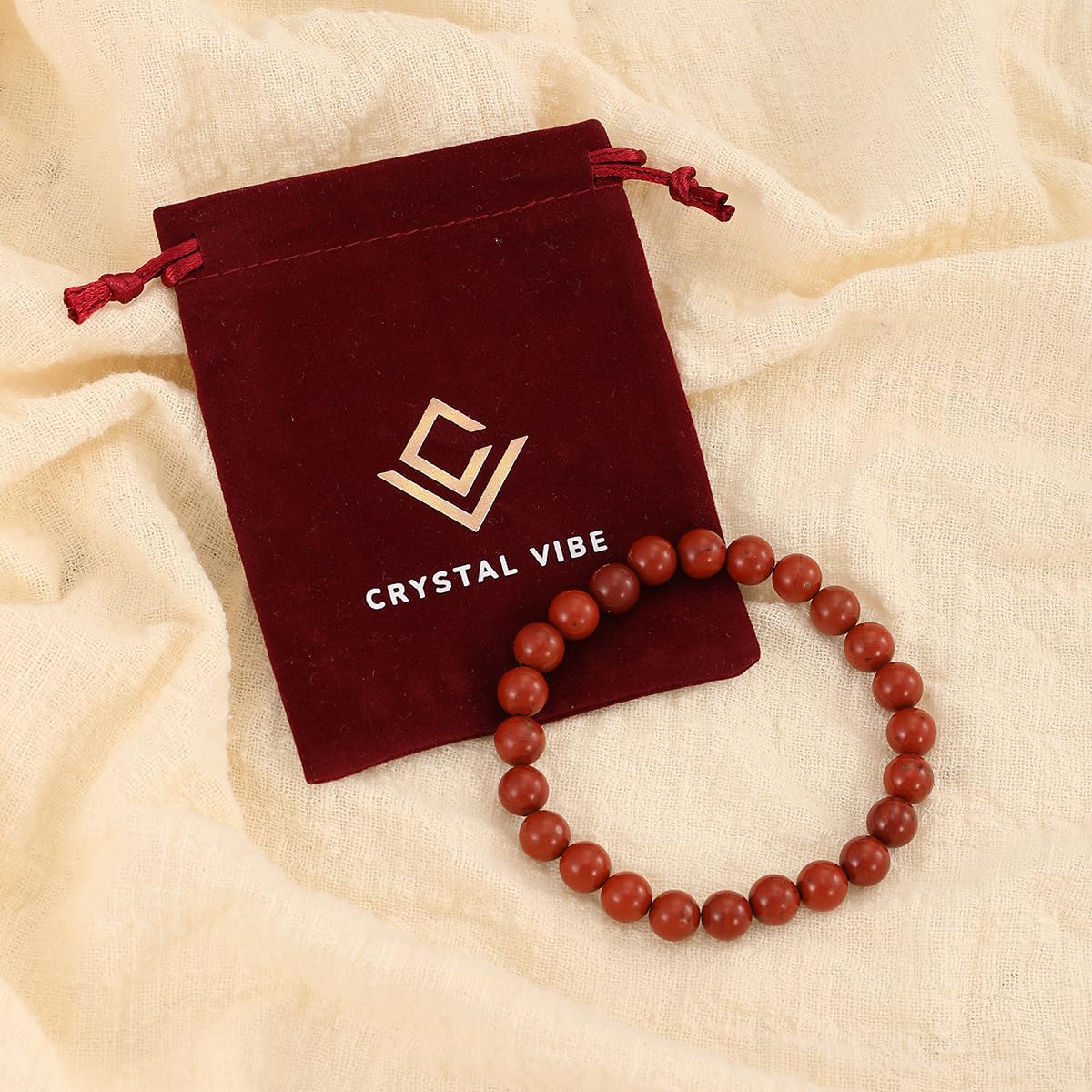 Crystal Vibe Handmade Natural Amethyst Bracelet for Women - Stretchable 8mm Bead Bracelet - Adjustable size Crystal Bracelet for Women