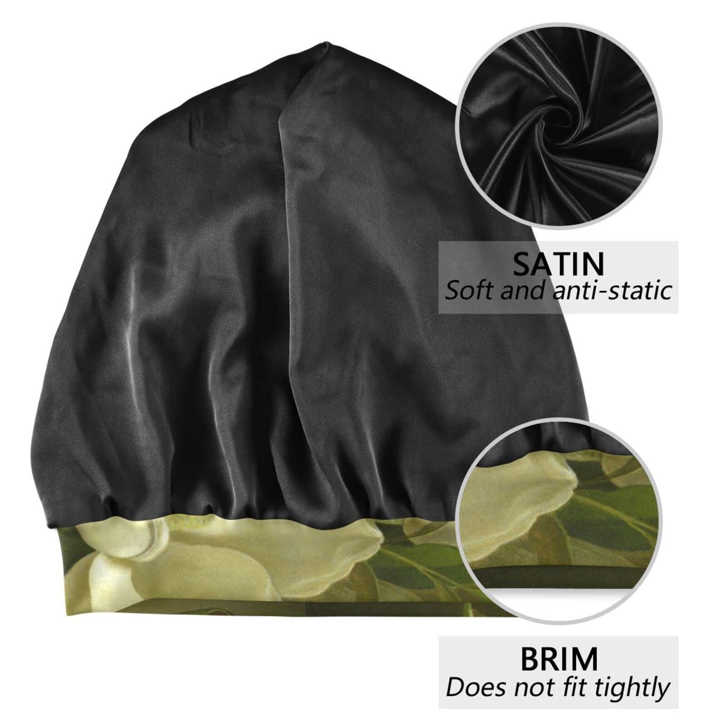 Satin Bonnet Lined Sleep Cap Hair Wrap Cover Slouchy Beanie for Curly Hair Protection for Gifts for Men Women Dark Blue Stars