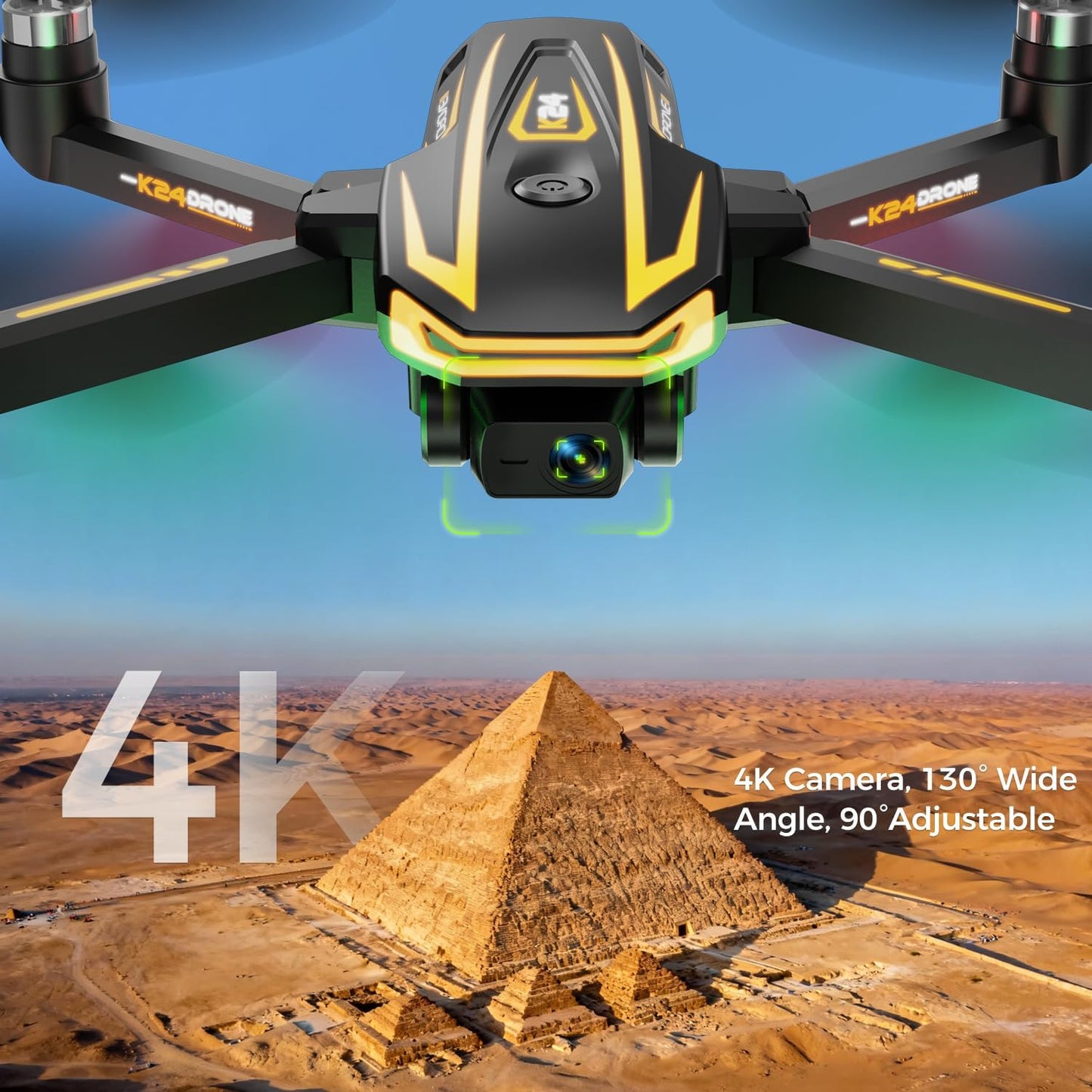 FPV Drone with Camera 4K for Adults,Big Screen on Remote Controller,2 pcs Batteries and Carrying Case,Gift Toys for Men Boys,Easy Fly Quadcopter for Beginners & Kids with Optical Flow Positioning