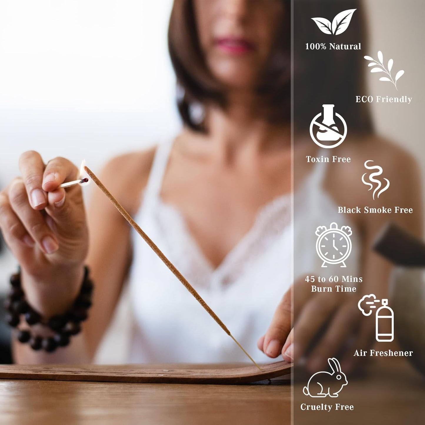 Incense Sticks, White Sage Incense, Made with Natural Ingredients, Hand Rolled Aromatic Masala, 40 Stick Pack, 45-60 Minute Burn Time, Best for Home Fragrance, Meditation, Yoga, Spiritual Healing