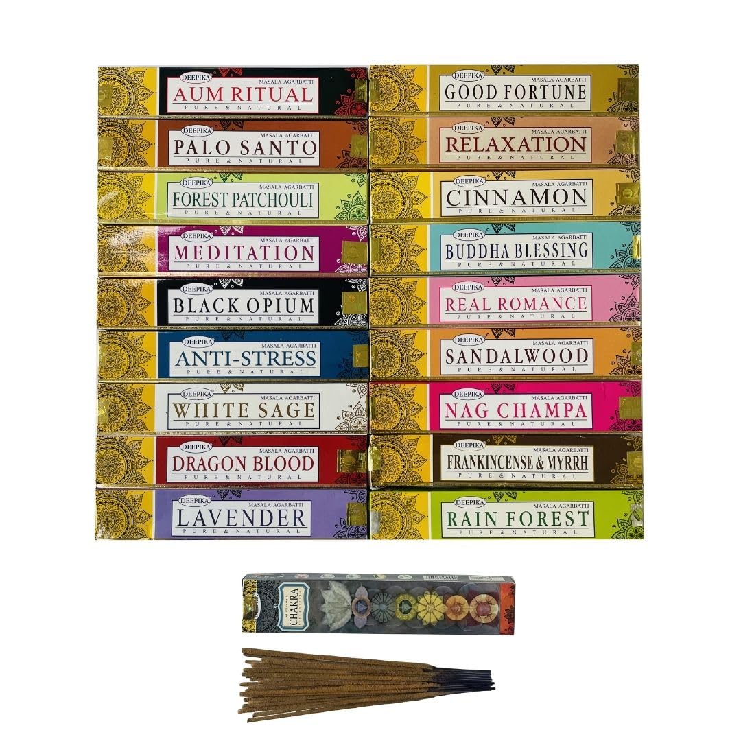 Satya Premium Mix Assorted Incense Sticks Set of 12 Pack | for Meditation, Aromatherapy, Healing, Yoga, Positivity and Relaxation | 180 Sticks (12Packs X 15Sticks)