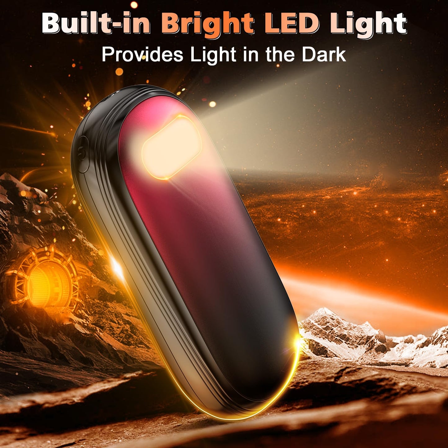 Hand Warmers Rechargeable - Electric Hand Warmers 2 Pack with Dual-Sided Heating for 15Hrs Warmth, LED Display & Flashlight, Hunting Essentials, Gifts for Christmas Man Women Raynauds Golf