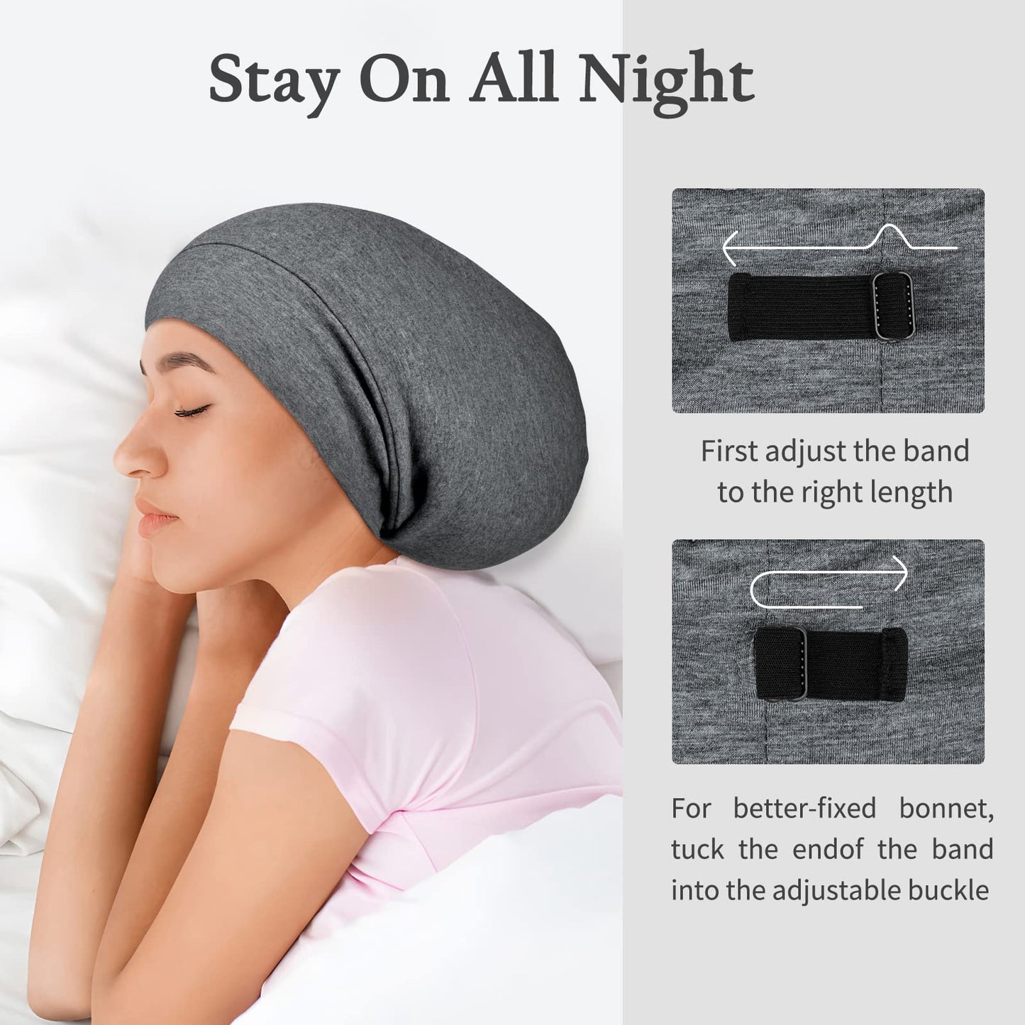 OLESILK 100% Mulberry Silk Bonnet for Sleeping Women, Silk Hair Wrap for Sleeping, Silk Sleep Bonnet for Women&Men, Real Silk, Not Satin, Reddish Brown