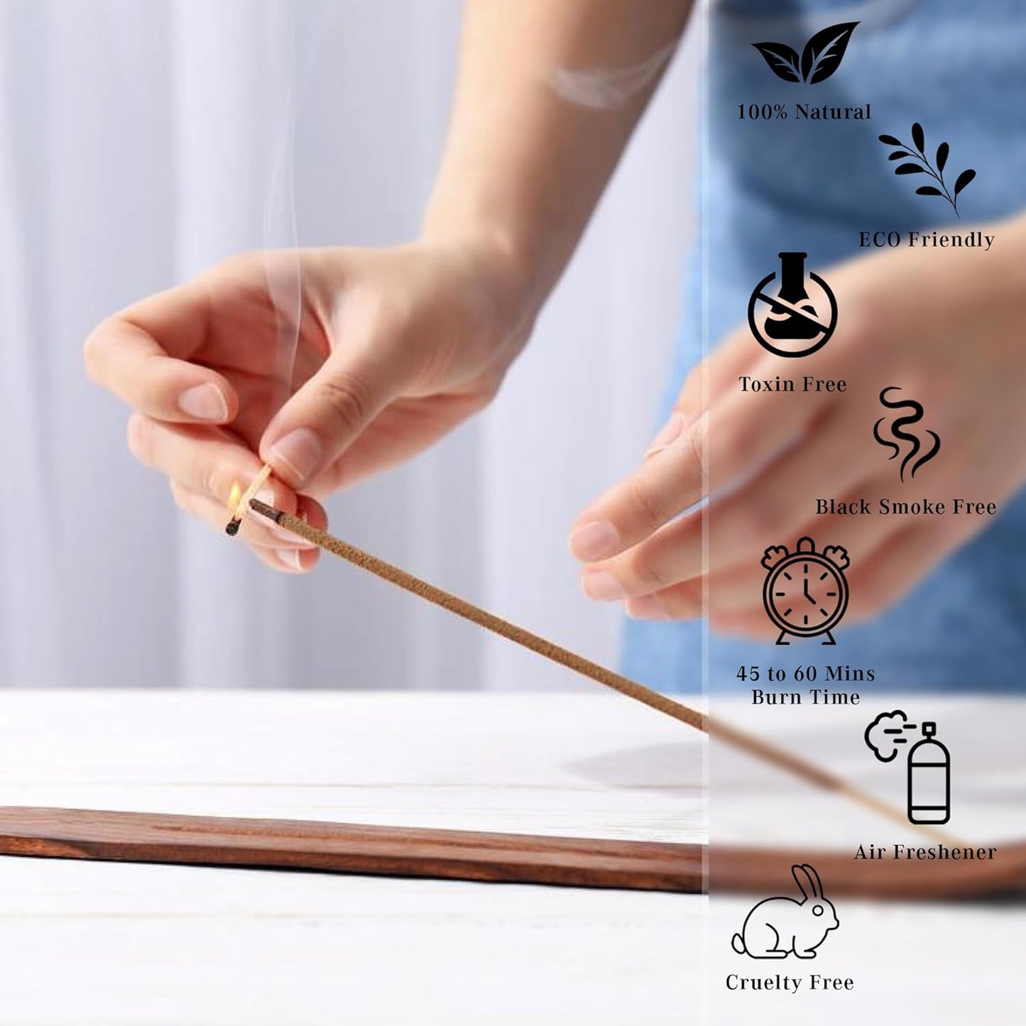 Incense Sticks, White Sage Incense, Made with Natural Ingredients, Hand Rolled Aromatic Masala, 40 Stick Pack, 45-60 Minute Burn Time, Best for Home Fragrance, Meditation, Yoga, Spiritual Healing