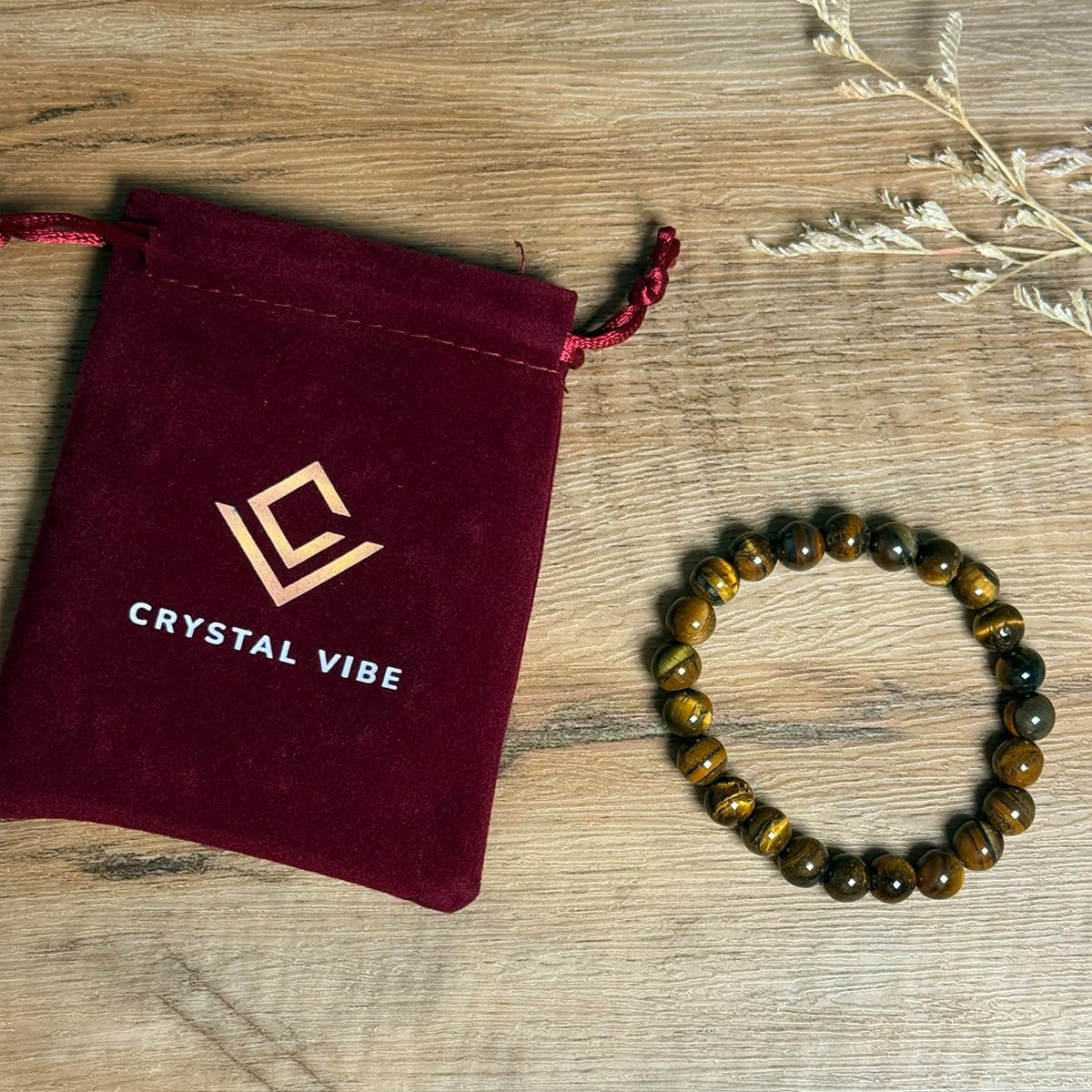 Crystal Vibe Handmade Natural Amethyst Bracelet for Women - Stretchable 8mm Bead Bracelet - Adjustable size Crystal Bracelet for Women