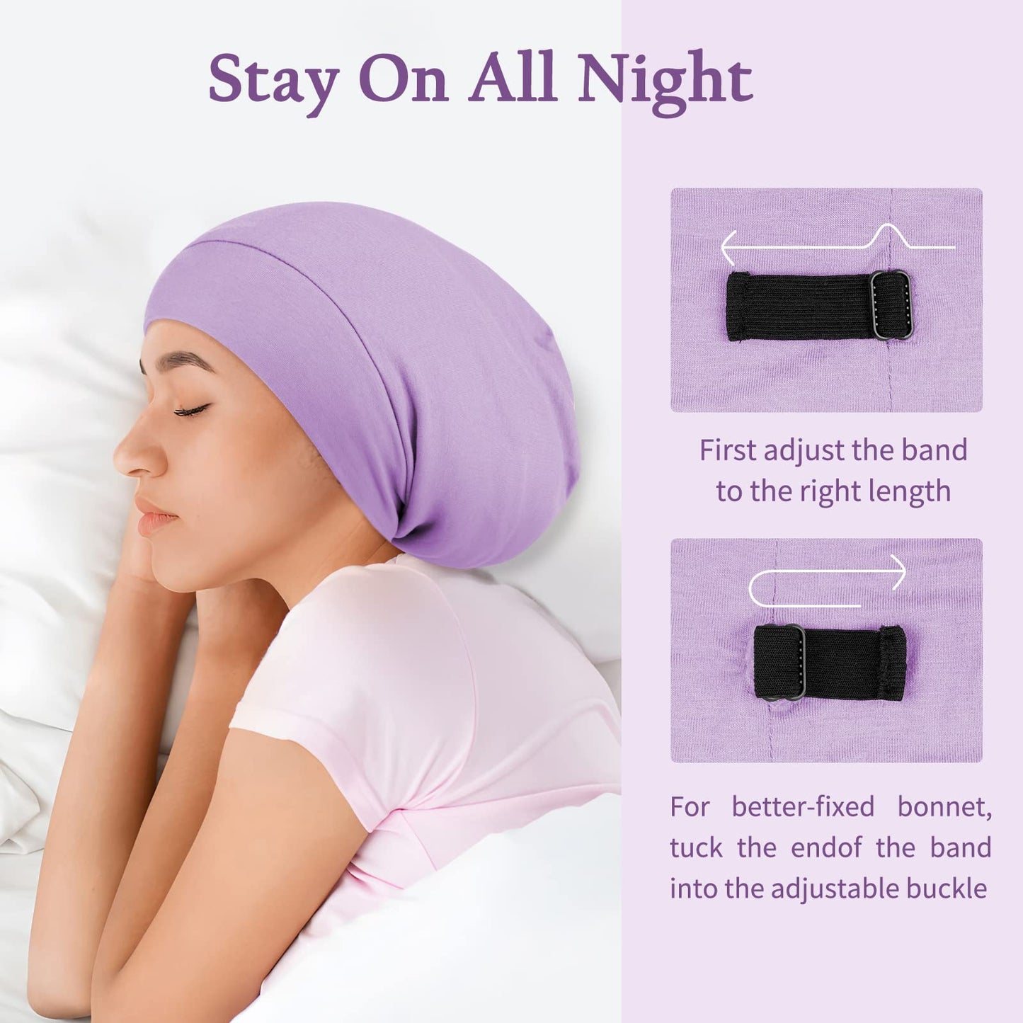OLESILK 100% Mulberry Silk Bonnet for Sleeping Women, Silk Hair Wrap for Sleeping, Silk Sleep Bonnet for Women&Men, Real Silk, Not Satin, Reddish Brown