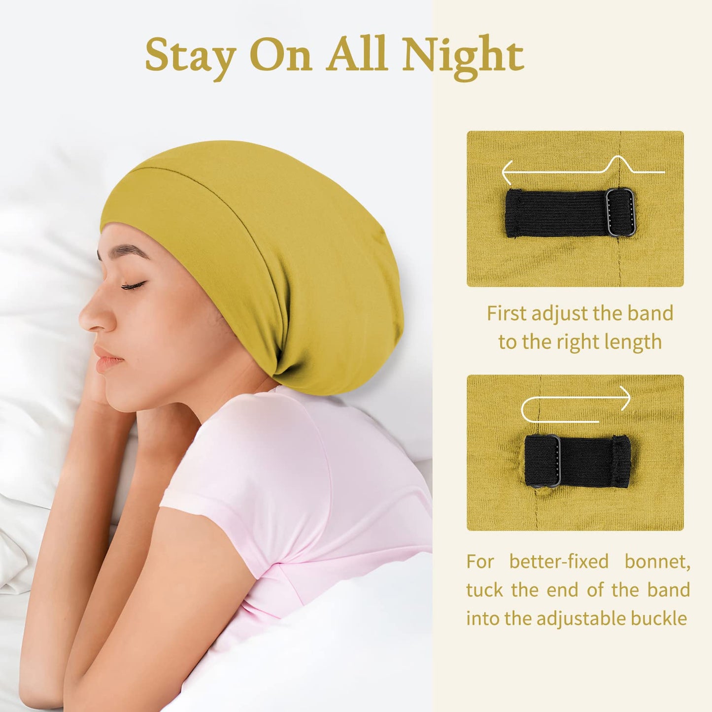 OLESILK 100% Mulberry Silk Bonnet for Sleeping Women, Silk Hair Wrap for Sleeping, Silk Sleep Bonnet for Women&Men, Real Silk, Not Satin, Reddish Brown