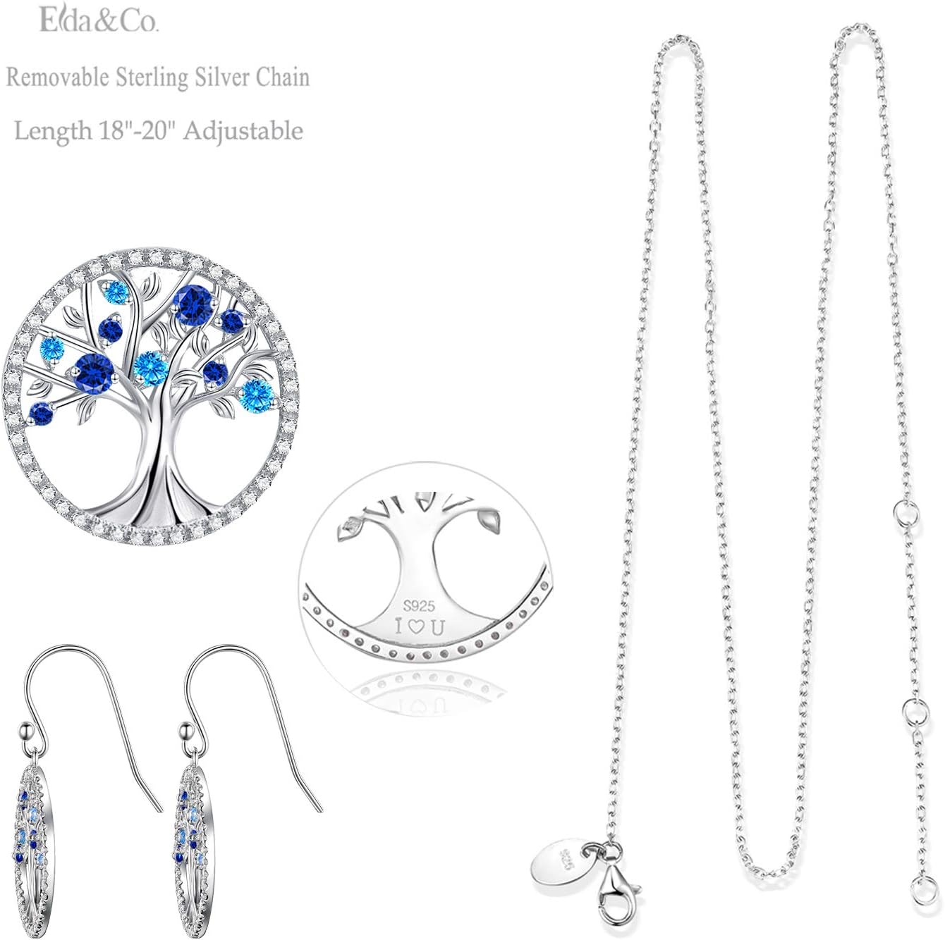 Tree of Life Necklace Birthday Gifts for Wife Mom January February Birthstones Necklace Garnet Amethyst and More Stones Jewelry 925 Sterling Silver