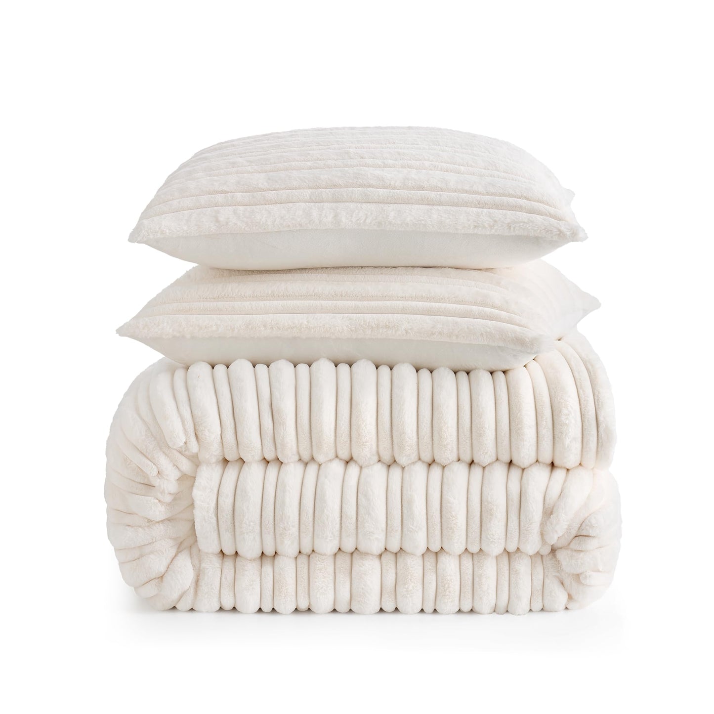 UGG Brinkley Full/Queen Comforter Set – Plush Faux Fur Bedding for Cozy Farmhouse & Boho Chic Decor, Hotel-Style Comforter Full/Queen Size with 2 Pillow Shams, Soft Bedding Set, Snow White