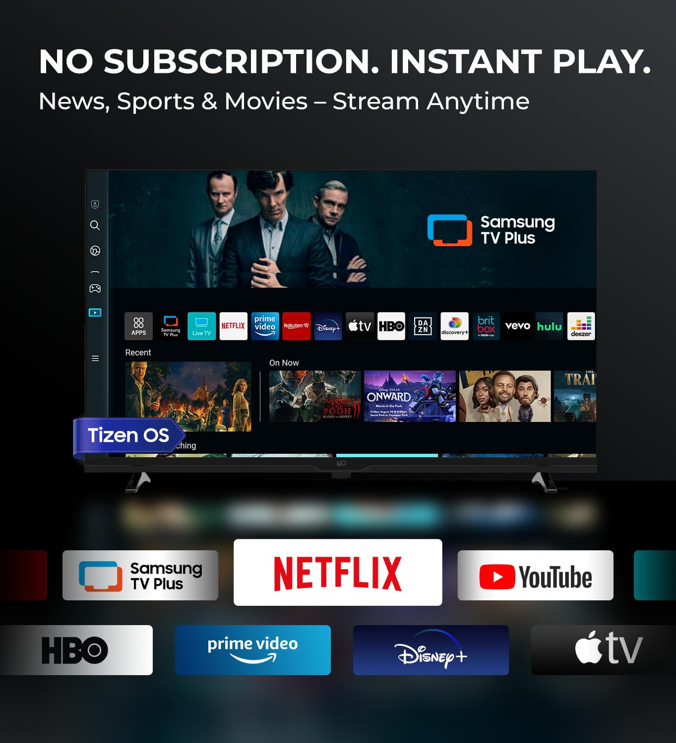 FPD 43 Inch Smart TV, 4K UHD LED Flat Screen Google TV with Google Cast, Bluetooth, HDMI, Streaming Live, HDR 10, Dolby Vision, Ultra Slim Television(Canvas-Series, CG43-C3, 2025)