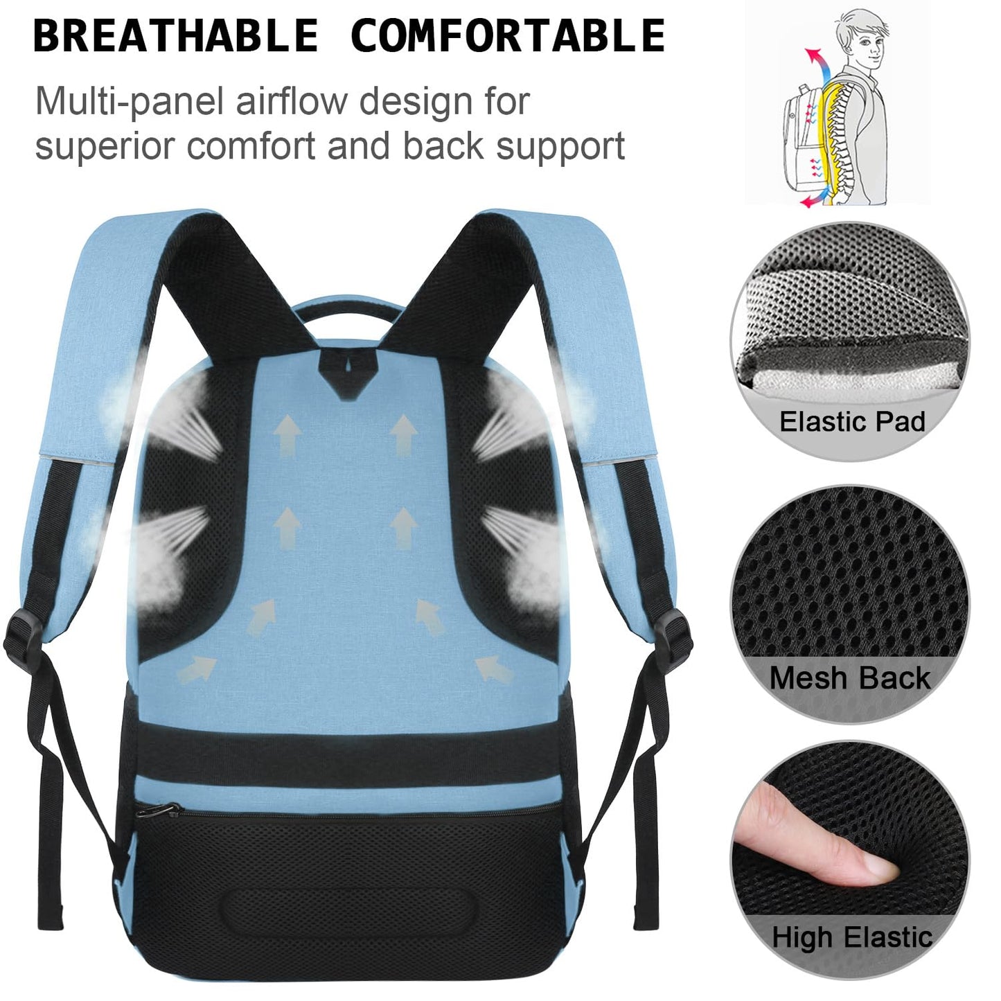 Laptop Backpack,Business Travel Anti Theft Slim Durable Laptops Backpack with USB Charging Port,Water Resistant College Computer Bag for Women & Men Fits 15.6 Inch Laptop and Notebook - Black