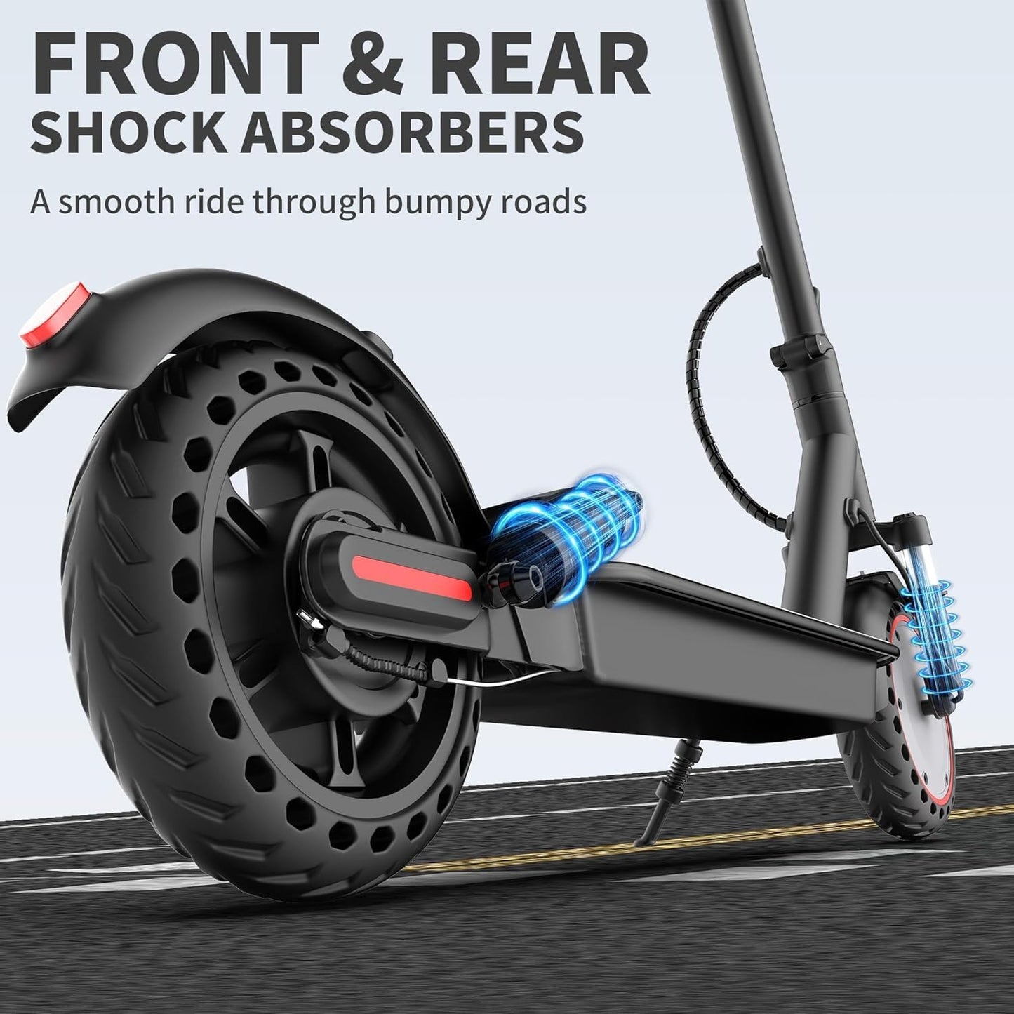 Electric Scooter for Adults, Teens & Big Kids, 350W Motor Up to 19MPH, 15/21 Miles Range, Foldable Lightweight Commuter E-Scooter with 8.5" Solid Tires, Optional Seat