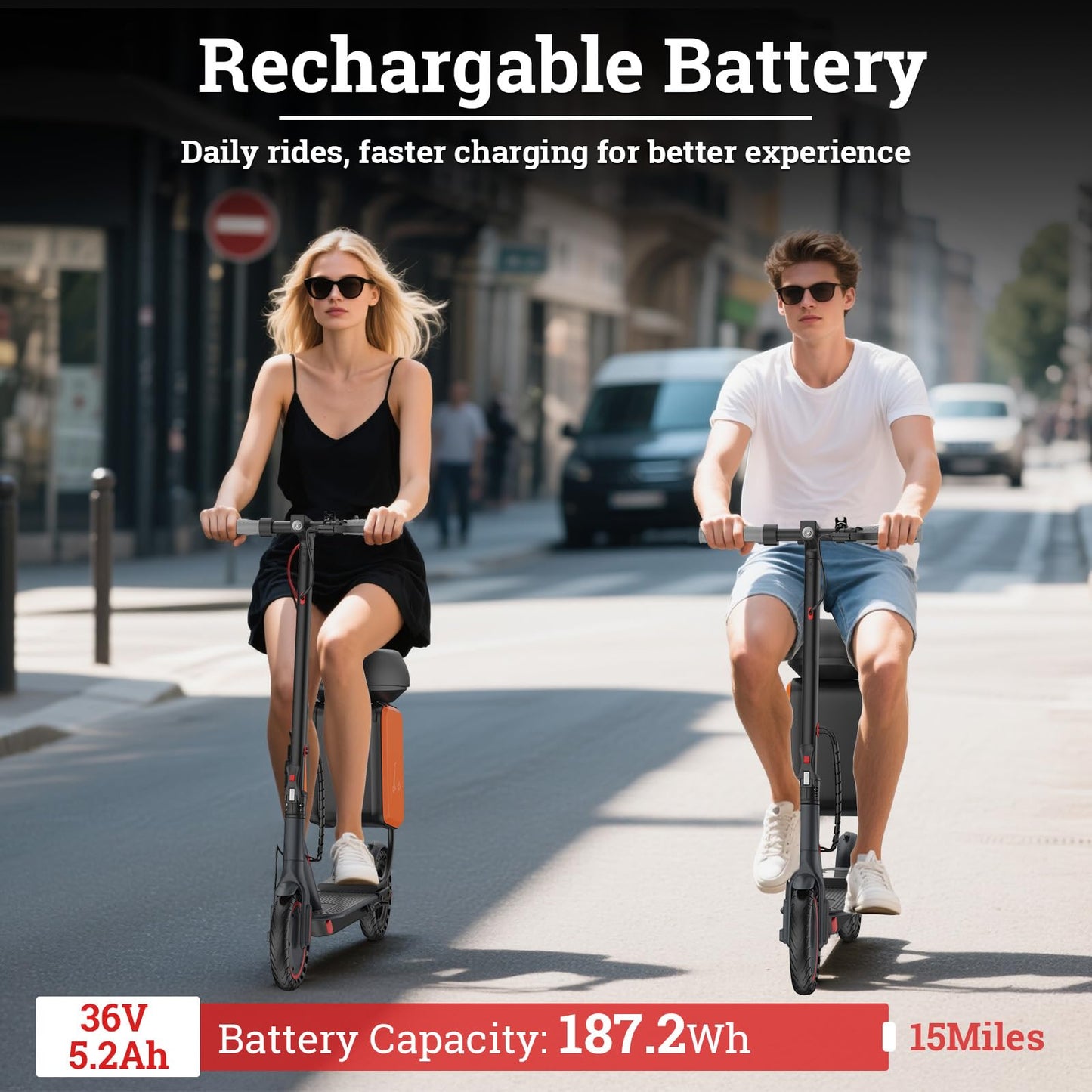Electric Scooter for Adults, 350W/500W Motor, 16-22 Miles Range, 8.5"/10" Solid Tires, Dual Braking & Suspension, Folding Portable Commuting E-Scooter with App