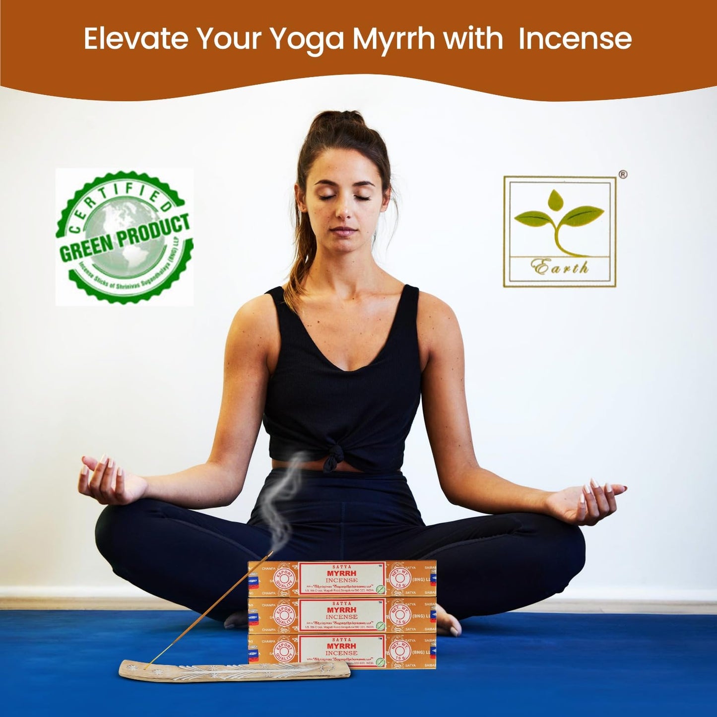 Satya Divine Blessings Incense Sticks, Satya Bng (Bangalore) Insenses 15gmx12 Pack with Raajsee Incense Holder Bundle, Satya Nagchampa Natural Incense