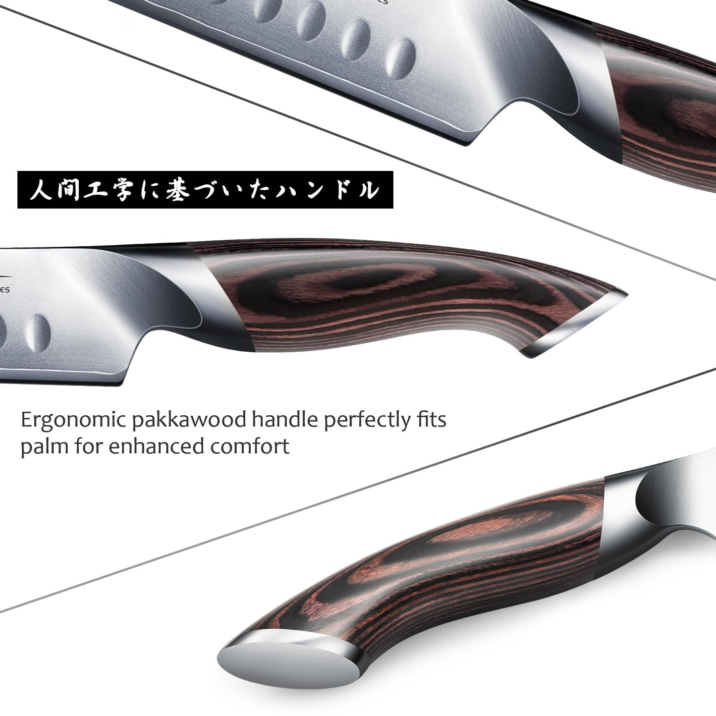 HOSHANHO Carving Slicing Knife, 12 Inch Japanese High Carbon Steel Brisket Knife with Ergonomic Pakkawood Handle, Razor Sharp Curved Butcher Breaking Knives for Meat Cutting