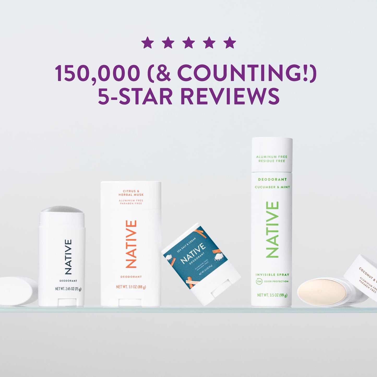 Native Deodorant Contains Naturally Derived Ingredients, 72 Hour Odor Control | Deodorant for Women and Men, Aluminum Free with Baking Soda, Coconut Oil and Shea Butter | Coconut & Vanilla