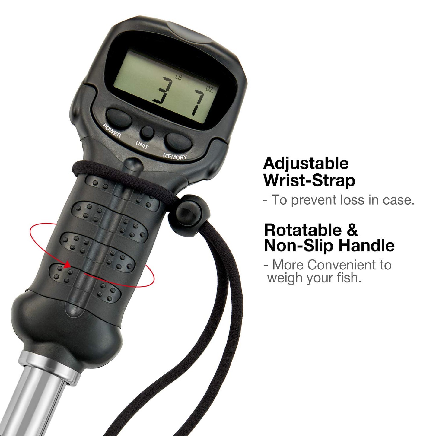 Piscifun Fish Gripper with Digital Fish Scale, Memory Function Fishing Scale, Save Up to Most 10 Set of Weight, Saltwater-Resistant, Portable Stainless Steel Fish Lip Gripper, Fishing Gear Gift