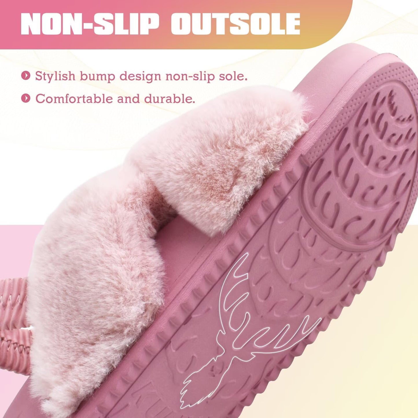 KuaiLu Womens Fuzzy Criss Cross Band Platform Slippers Arch Support Furry Faux Fur Ladies Open Toe Cozy Soft Plush Fleece Comfy House Shoes Sandals