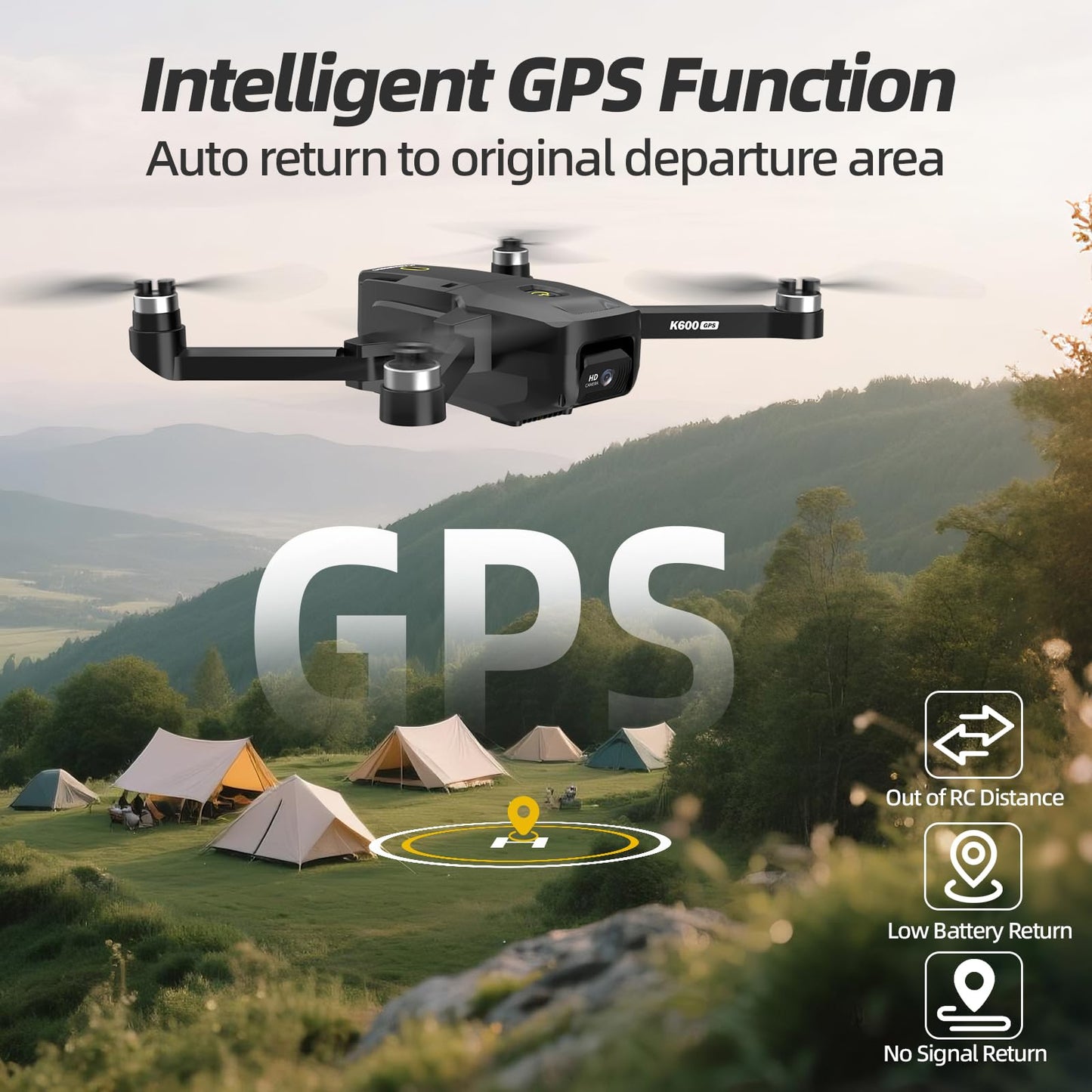 GPS Drone with EIS 4K Camera, 4.5" FPV Screen, 5GHz Transmission Foldable Drone with Brushless Motor, Auto Return Follow Me & 32G SD Card, Gesture Control, Al Track&Orbit Mode for Adults/Kids/Beginners