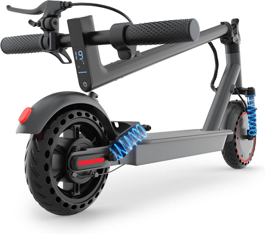 Electric Scooter for Adults, Teens & Big Kids, 350W Motor Up to 19MPH, 15/21 Miles Range, Foldable Lightweight Commuter E-Scooter with 8.5" Solid Tires, Optional Seat