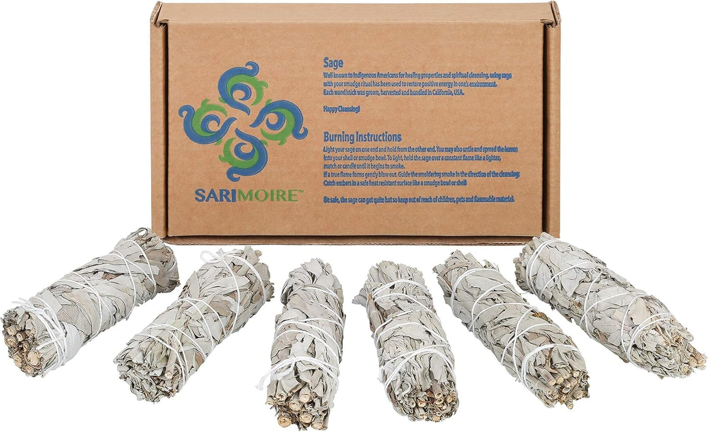 White Sage Smudge Sticks - 6 - 4" Sage Bundles - Perfect Sage Stick Smudge Sticks Smudging Kit Replenishment