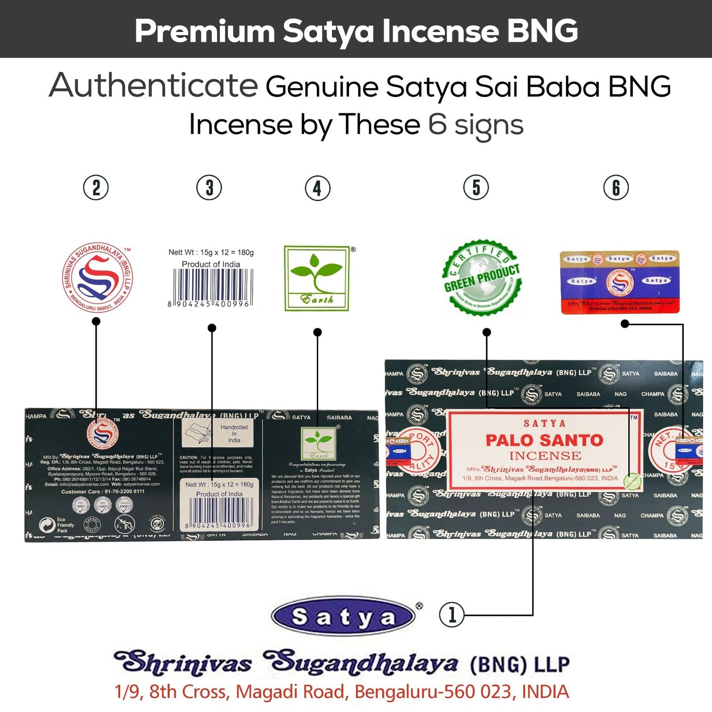 Satya Divine Blessings Incense Sticks, Satya Bng (Bangalore) Insenses 15gmx12 Pack with Raajsee Incense Holder Bundle, Satya Nagchampa Natural Incense