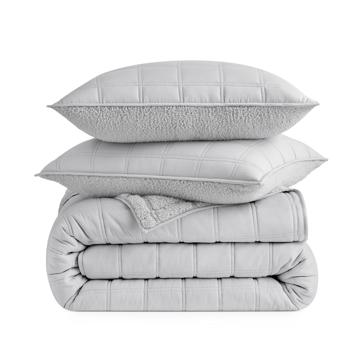 UGG Gizelle Full/Queen Quilt Set with 2 Pillow Shams Lightweight Bedding with Fluffy Reverse, All Season Washable & Hypoallergenic Bedding for Apartment or Dorm Essentials, Full/Queen, Cream