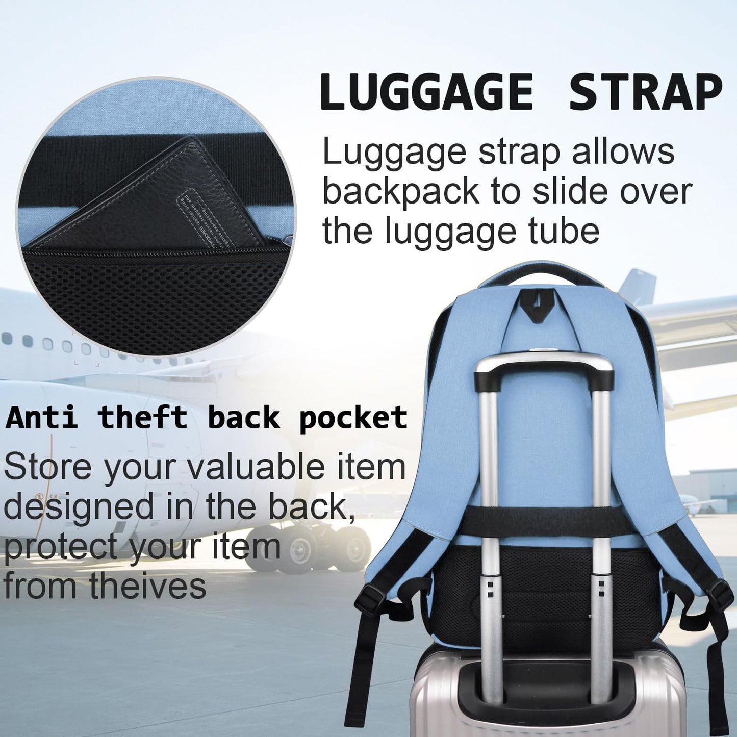 Laptop Backpack,Business Travel Anti Theft Slim Durable Laptops Backpack with USB Charging Port,Water Resistant College Computer Bag for Women & Men Fits 15.6 Inch Laptop and Notebook - Black