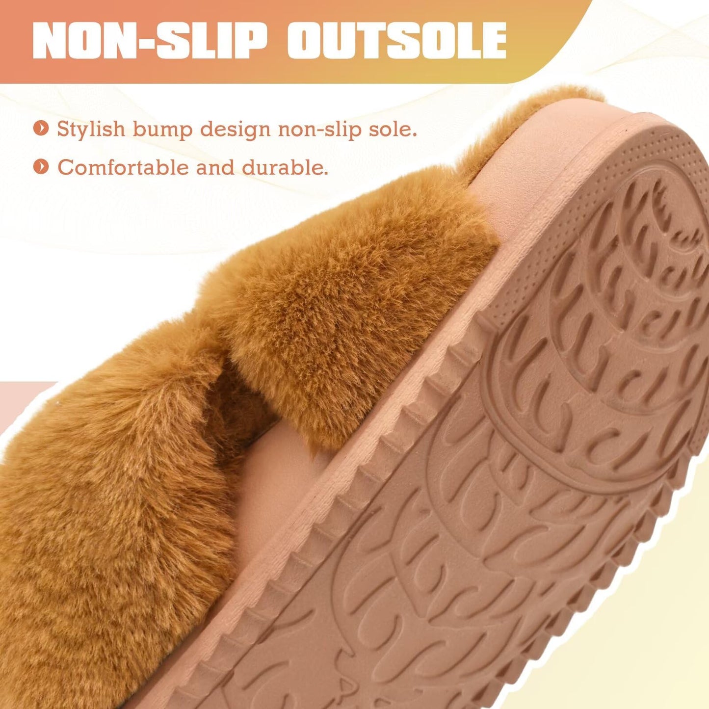 KuaiLu Womens Fuzzy Criss Cross Band Platform Slippers Arch Support Furry Faux Fur Ladies Open Toe Cozy Soft Plush Fleece Comfy House Shoes Sandals